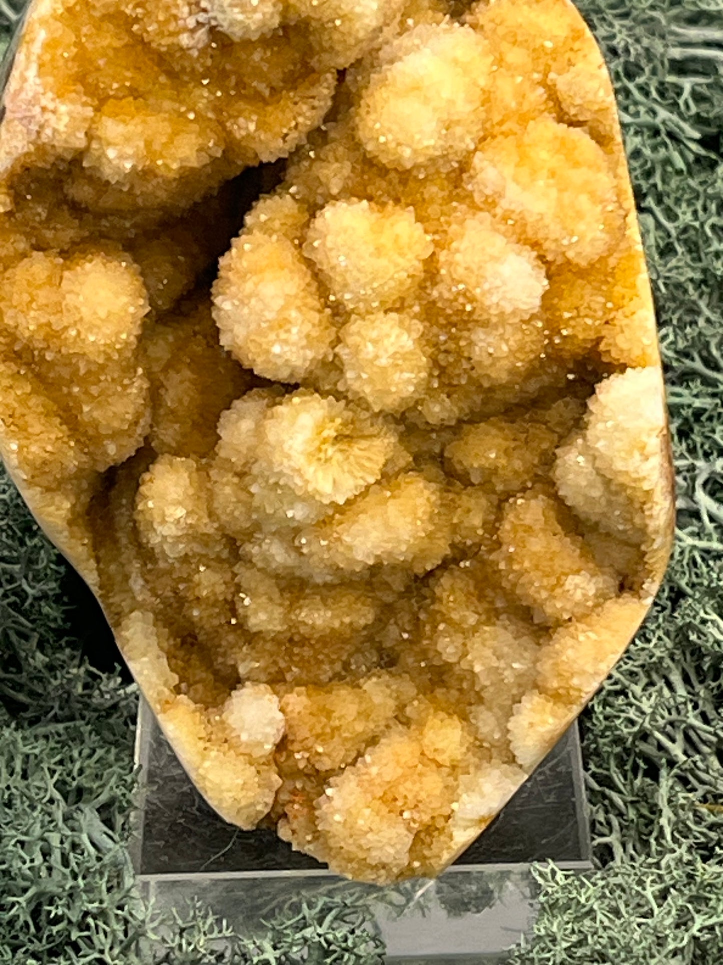 Gold-/beigefarbene Calcit Druzy Freeform aus Pakistan (632g) - super schöne Kugelkristalle und Druzys - crystal paradise