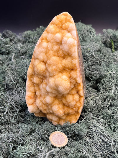 Gold-/beigefarbene Calcit Druzy Freeform aus Pakistan (1205g) - super schöne Kugelkristalle - crystal paradise