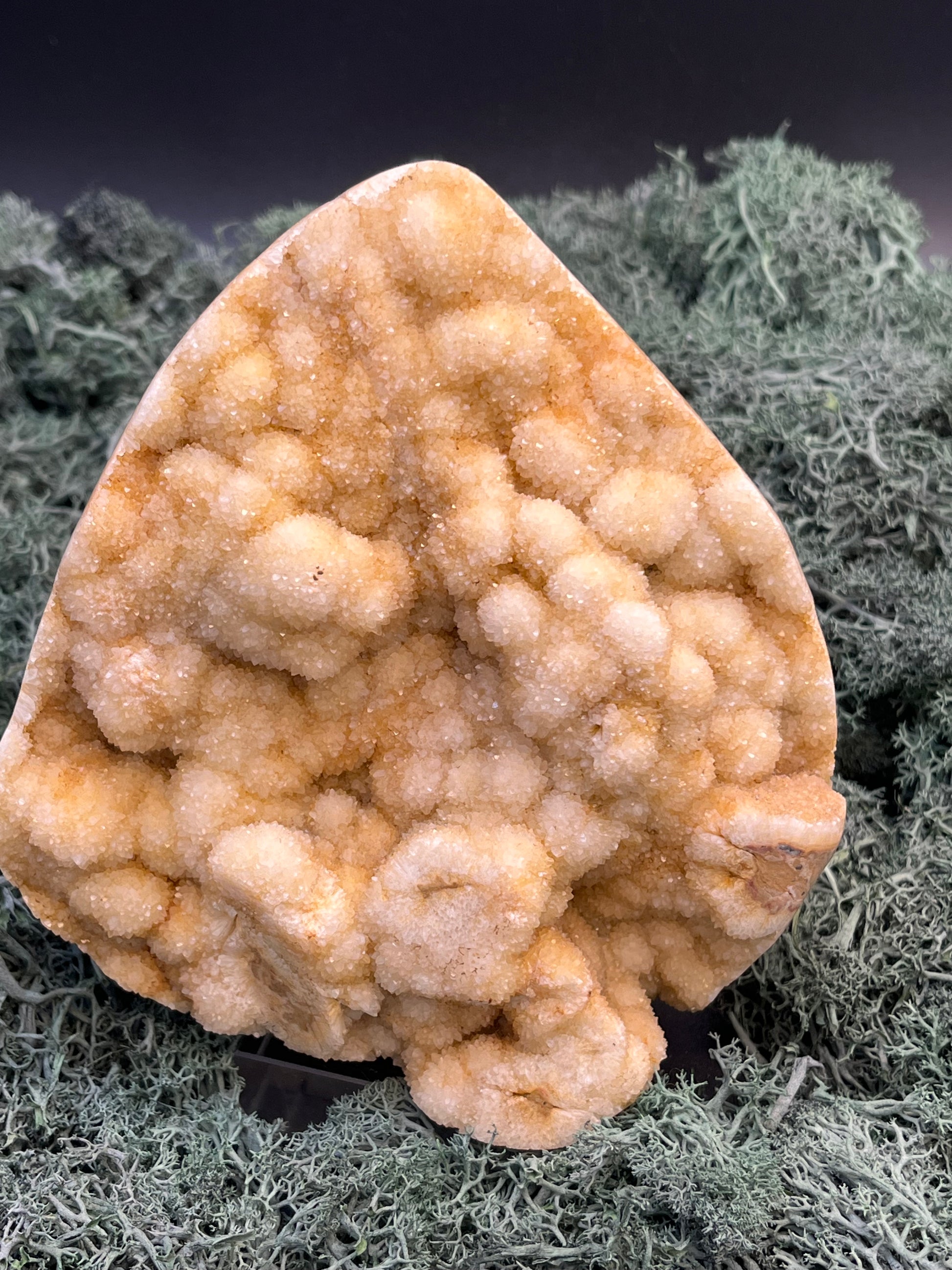 Gold-/beigefarbene Calcit Druzy Freeform aus Pakistan (1301g) - super schöne grosse Kugelkristalle und Druzys - crystal paradise