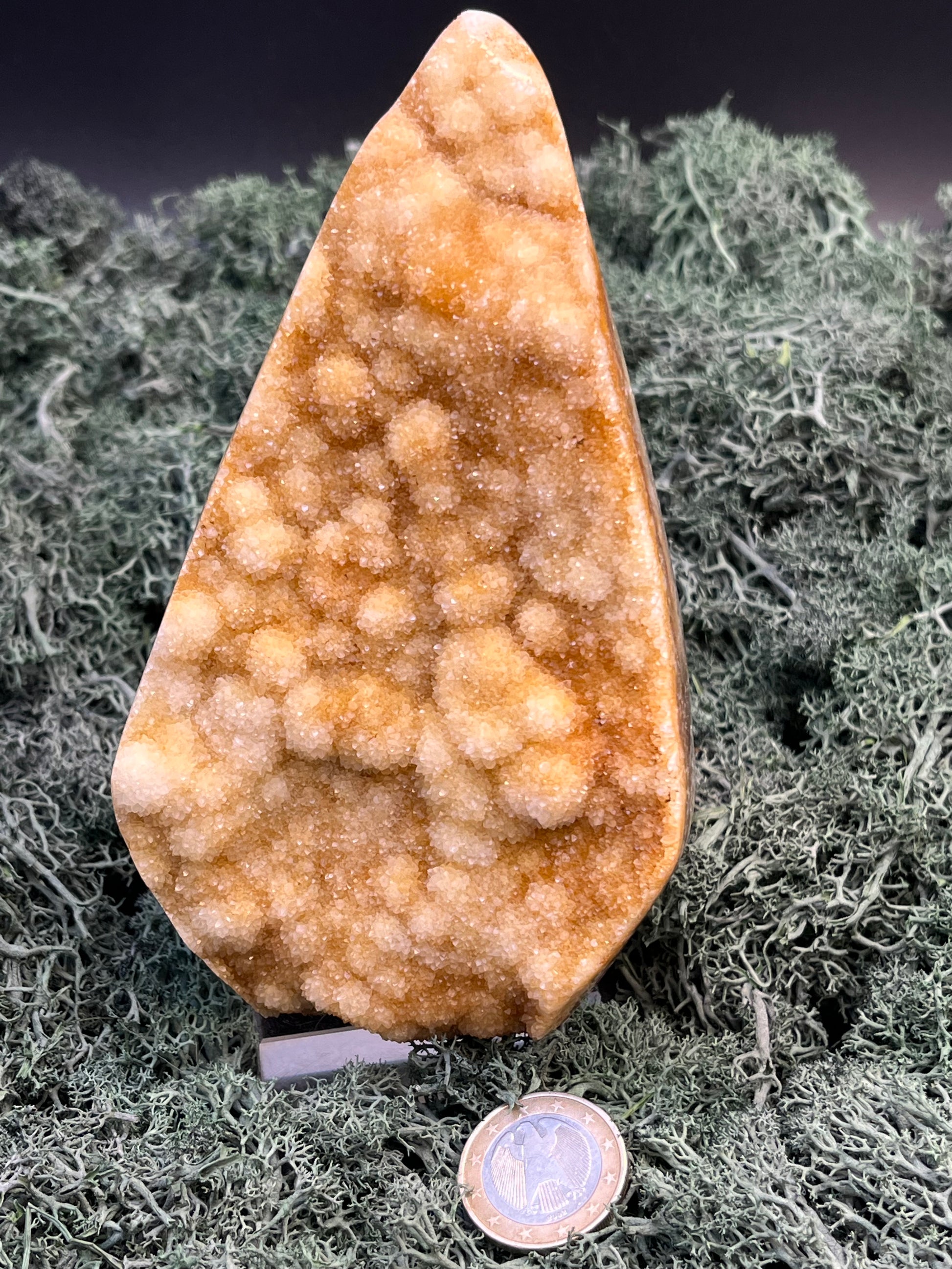 Gold-/beigefarbene Calcit Druzy Freeform aus Pakistan (754g) - super schöne Kugelkristalle und Druzys - crystal paradise