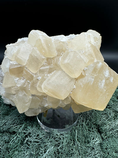 Gelber Calcit Großstufe (1143g) aus Hubei, China - sehr große schöne Kristalle - crystal paradise