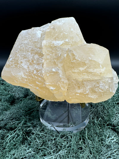 Gelber Calcit Großstufe (902g) aus Hubei, China - große schöne Kristalle - crystal paradise