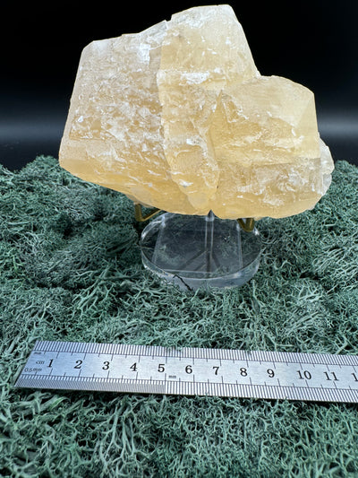 Gelber Calcit Großstufe (902g) aus Hubei, China - große schöne Kristalle - crystal paradise