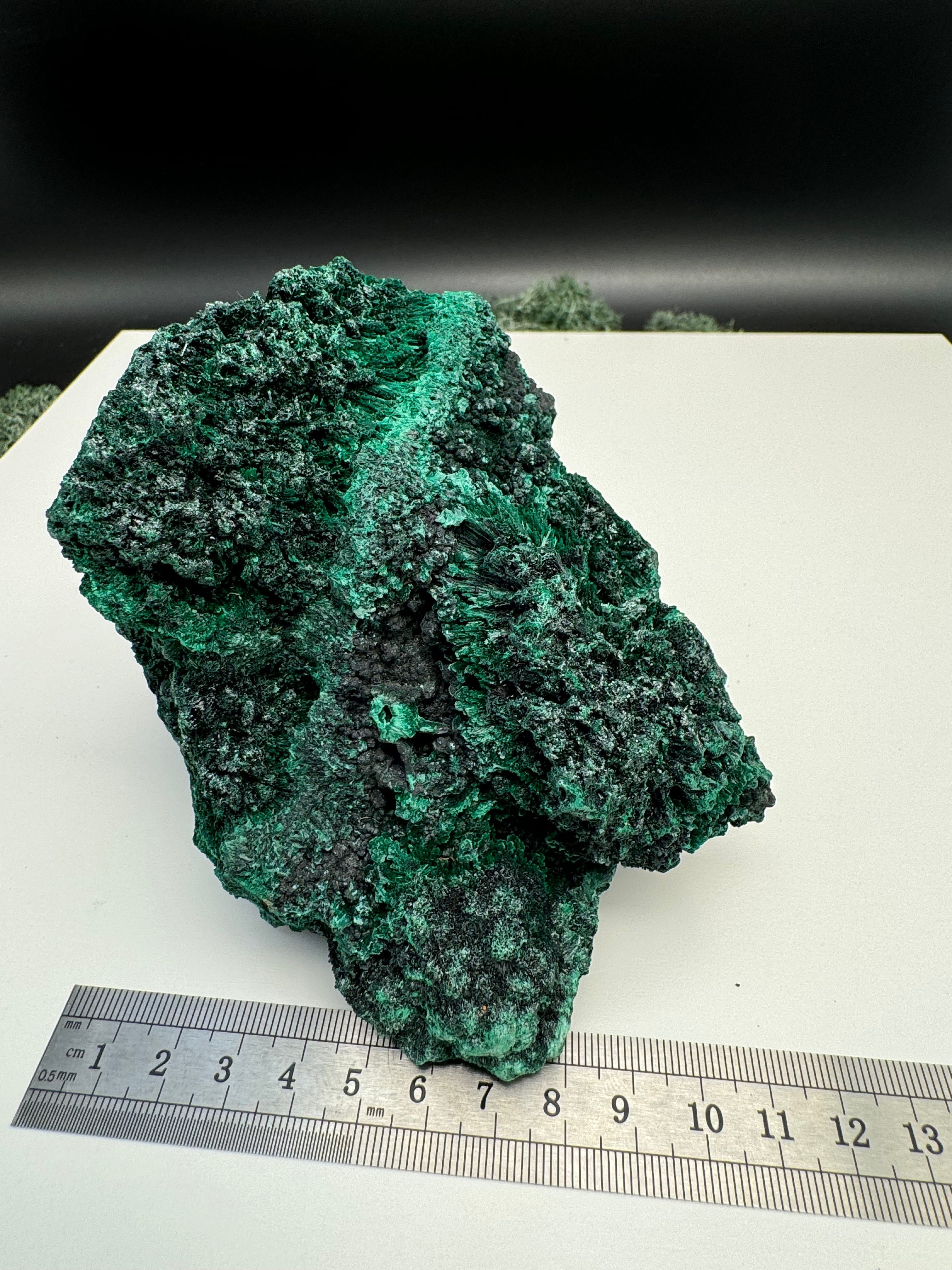 Malachit (fibrös) Großstufe aus dem Kongo (937g) - tiefgrün - crystal paradise