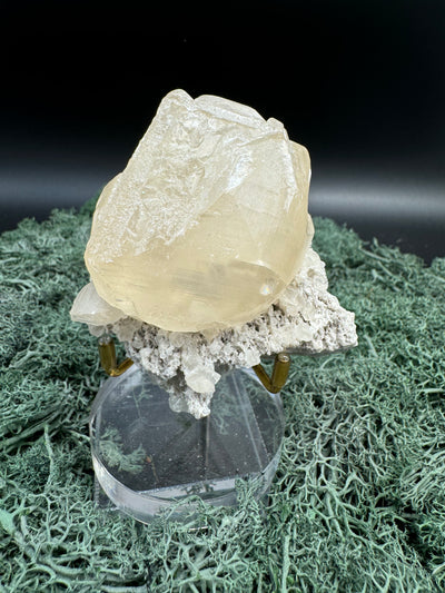 Gelber Calcit Großstufe (208g) aus Hubei, China - großer schön ausgeprägter Kristall - crystal paradise