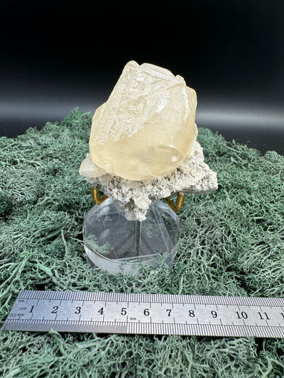 Gelber Calcit Großstufe (208g) aus Hubei, China - großer schön ausgeprägter Kristall - crystal paradise