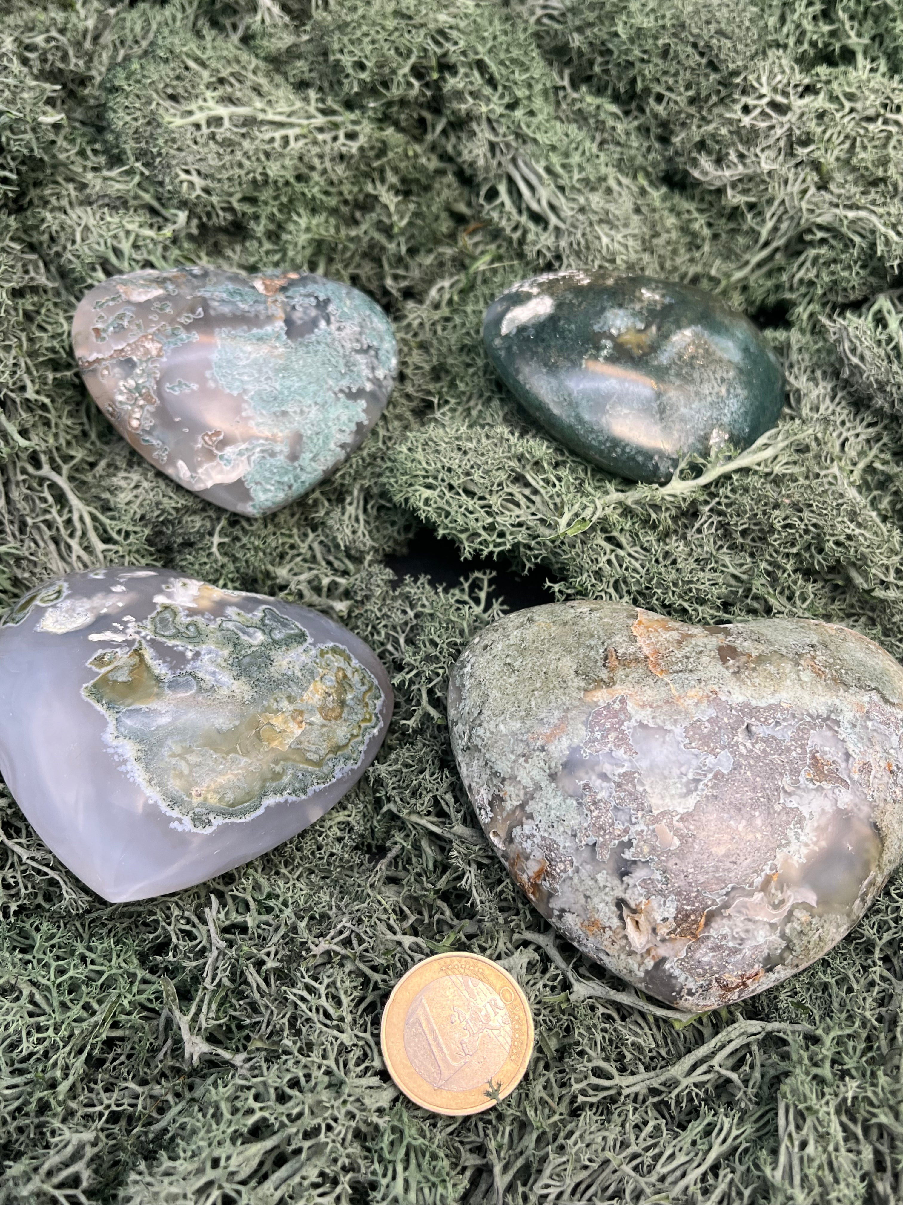 Deko: Herz aus Moosachat (Handschmeichler) (100-200g) - crystal paradise