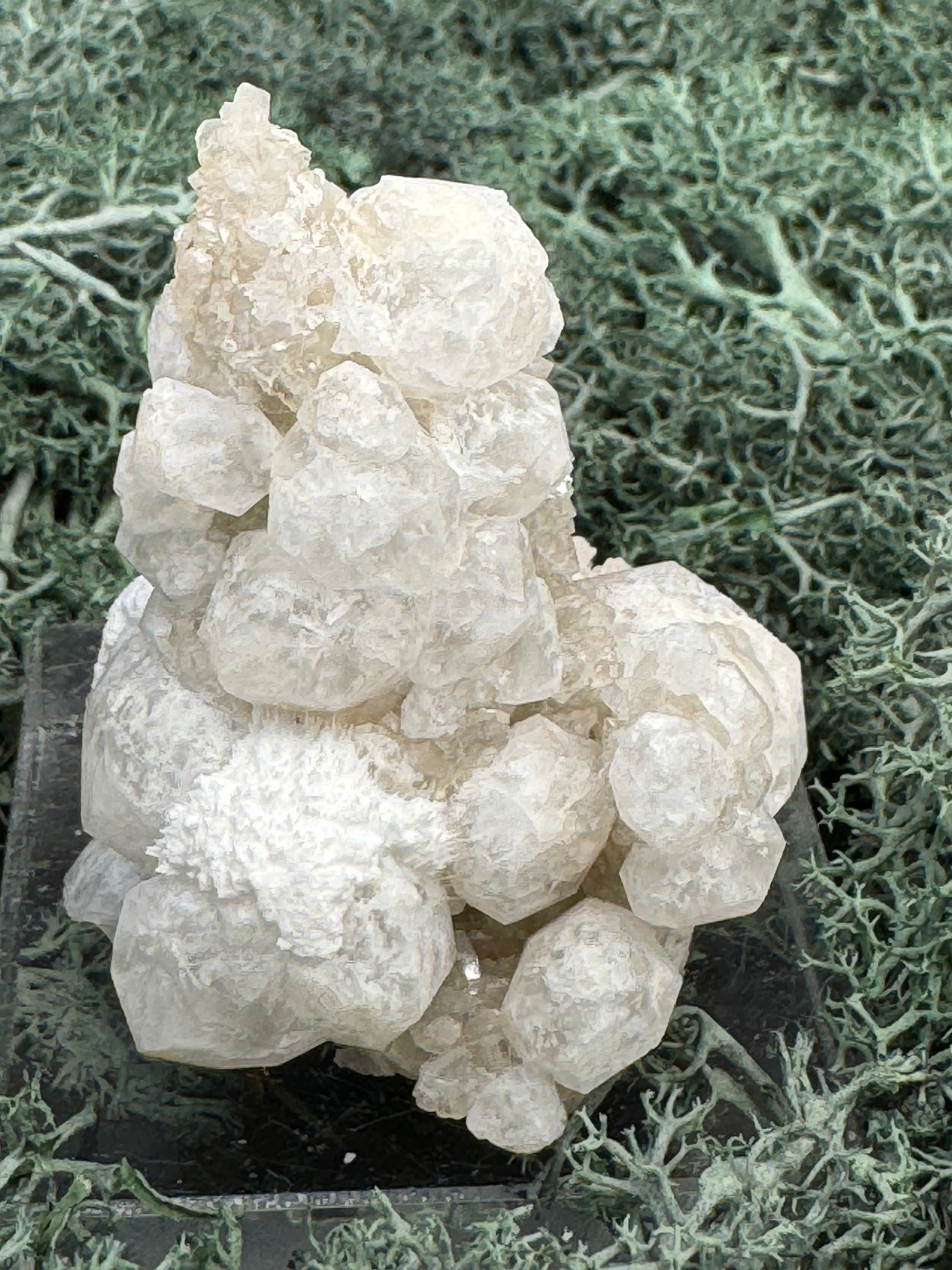 Okenit auf Calcit und Apophyllit Cluster aus Indien (50g) - viele Apophyllit Kristalle - crystal paradise