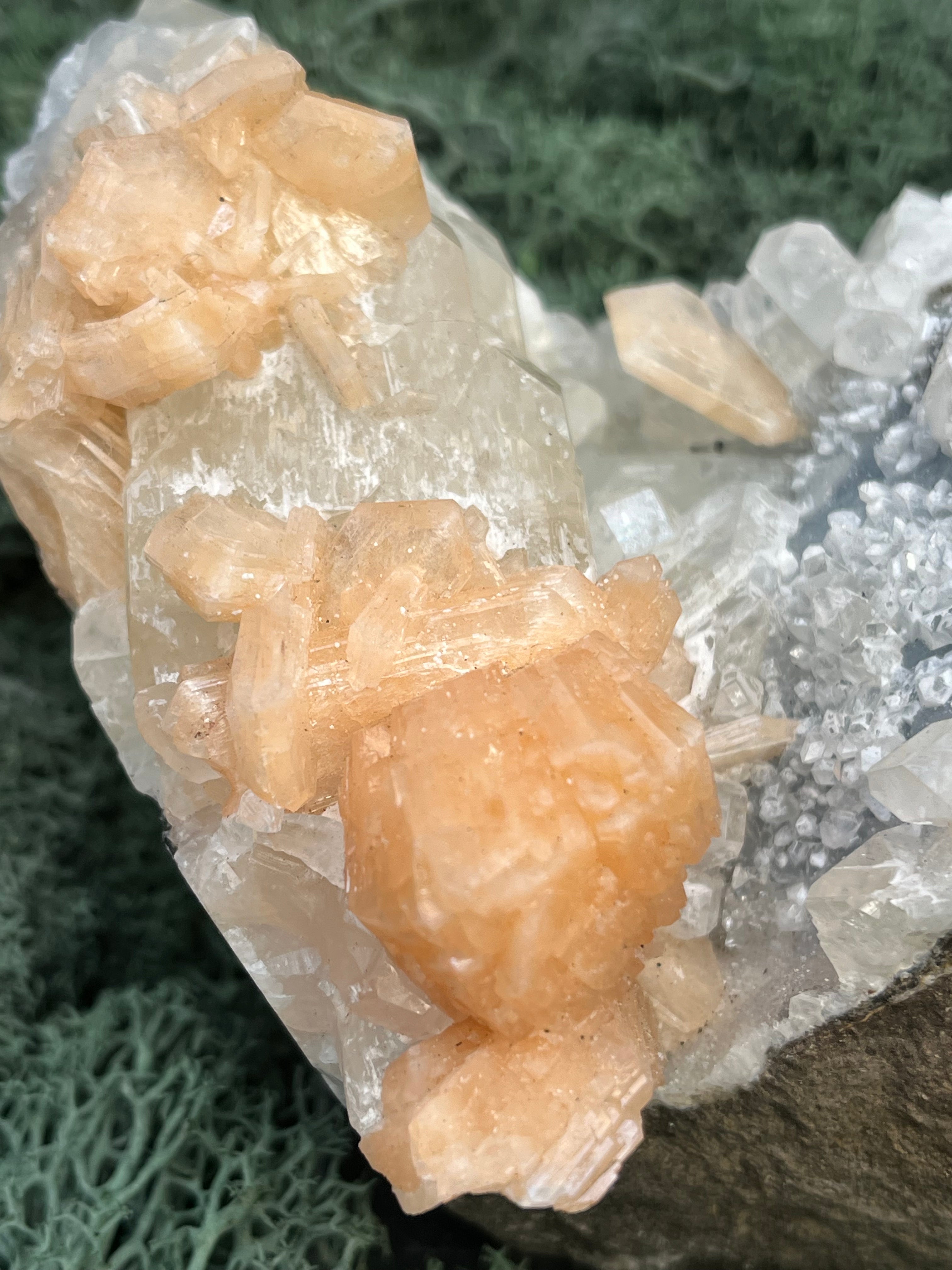 Apophyllit Stilbit Cluster aus Indien (639g) - crystal paradise