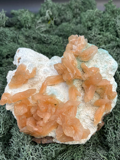 Stilbit Cluster gross auf Zeolith aus Indien (630g) - viele grosse Kristalle - crystal paradise