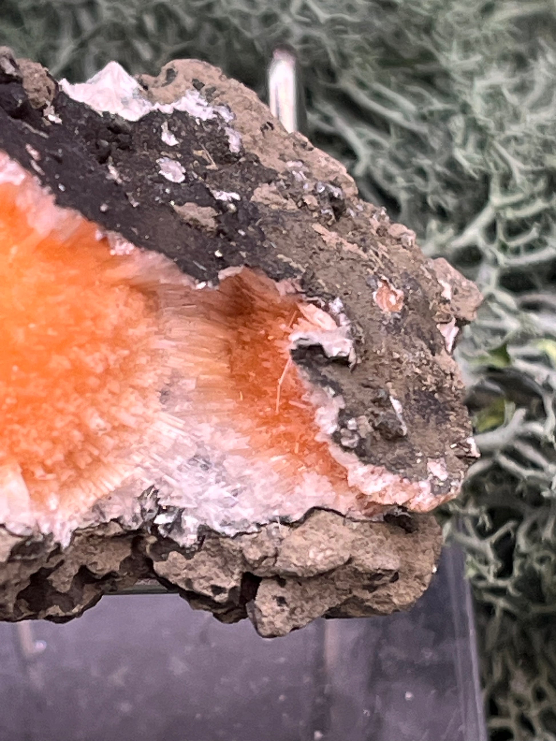 Thomsonit aus Indien (66g) - Stufe - leuchtend orange Farbe, schöne Kugelbildung auf Muttergestein - crystal paradise