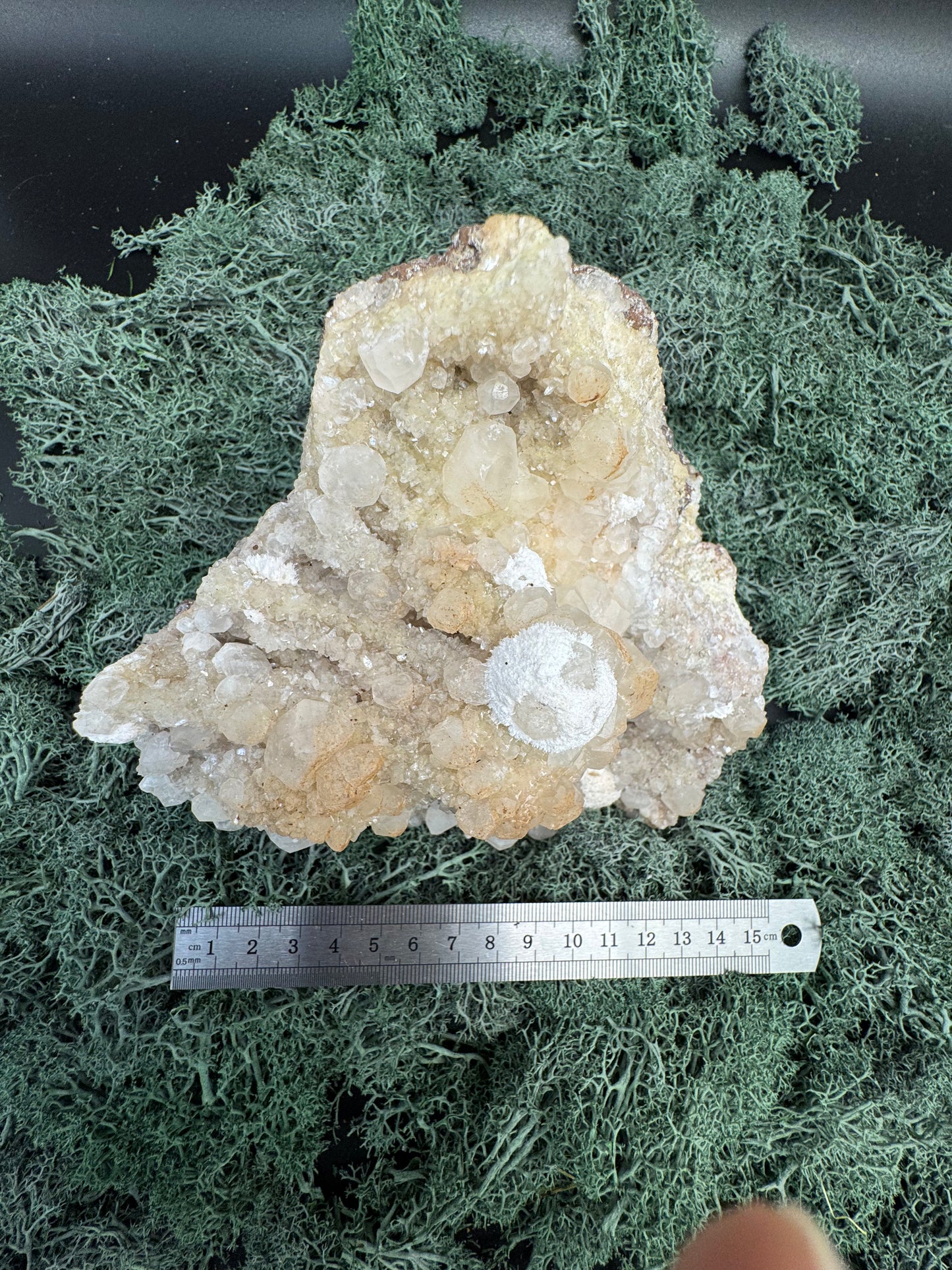 Okenit auf Apophyllit XXL Cluster aus Indien (1238g) - sehr schöne Kugelkristalle - crystal paradise