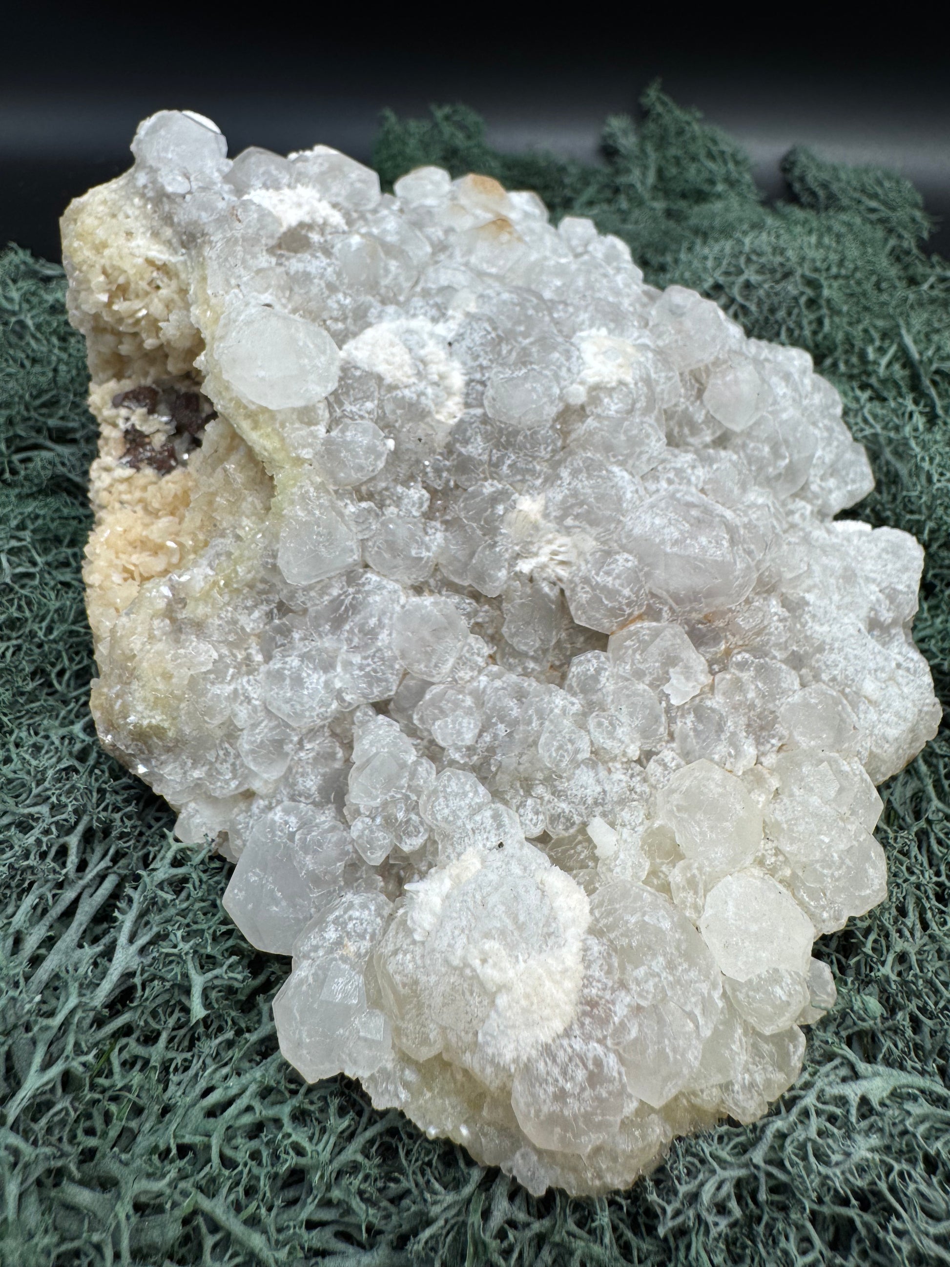 Okenit auf Apophyllit XXL Cluster aus Indien (872g) - viele Apophyllit Kristalle - crystal paradise