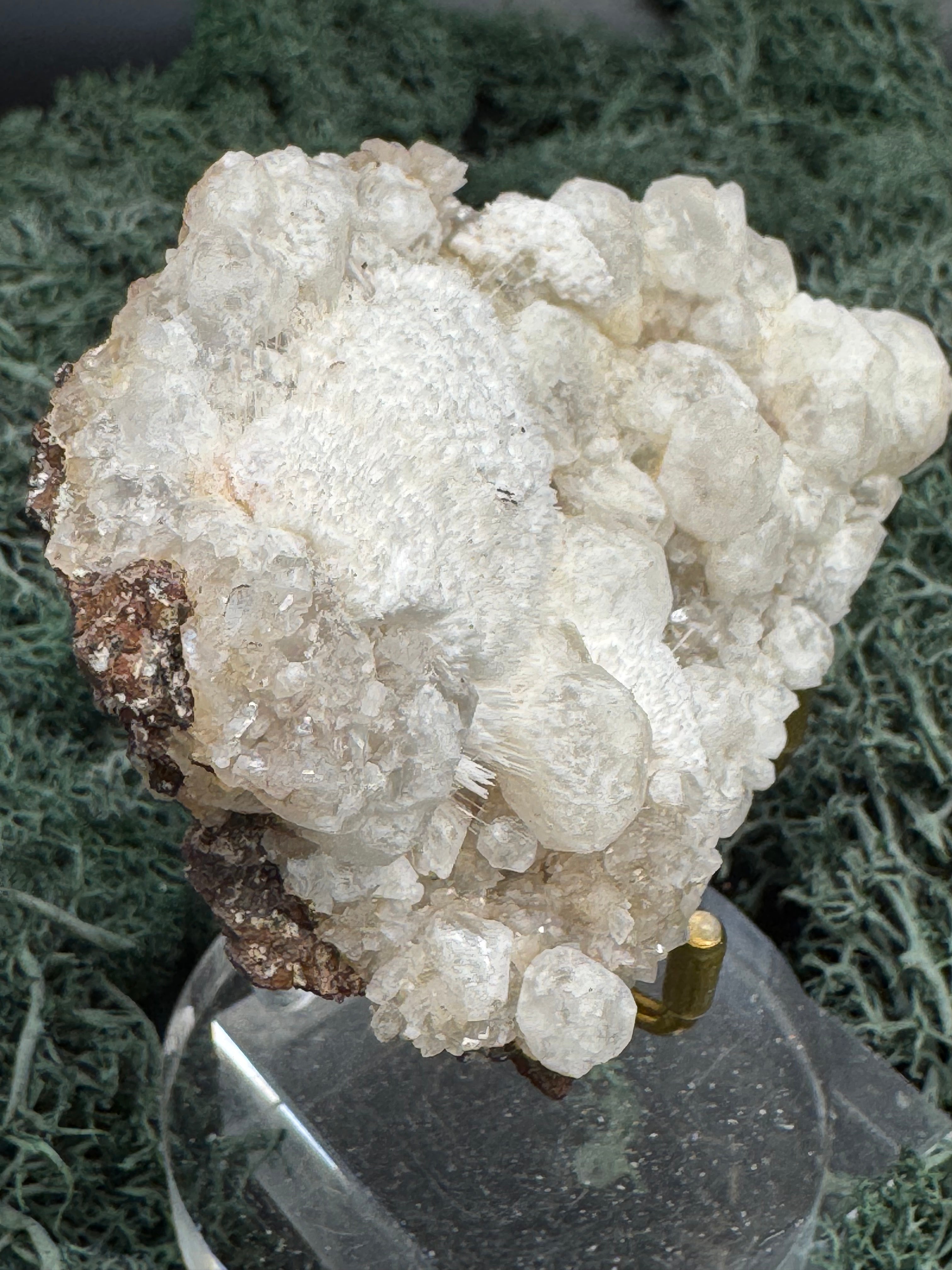 Okenit auf Apophyllit Cluster (Stufe) aus Indien (102g) - viele Kristalle, flach - crystal paradise
