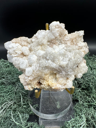 Okenit auf Apophyllit Cluster (Stufe) aus Indien (188g) - viele Okenit Kristalle, flach - crystal paradise