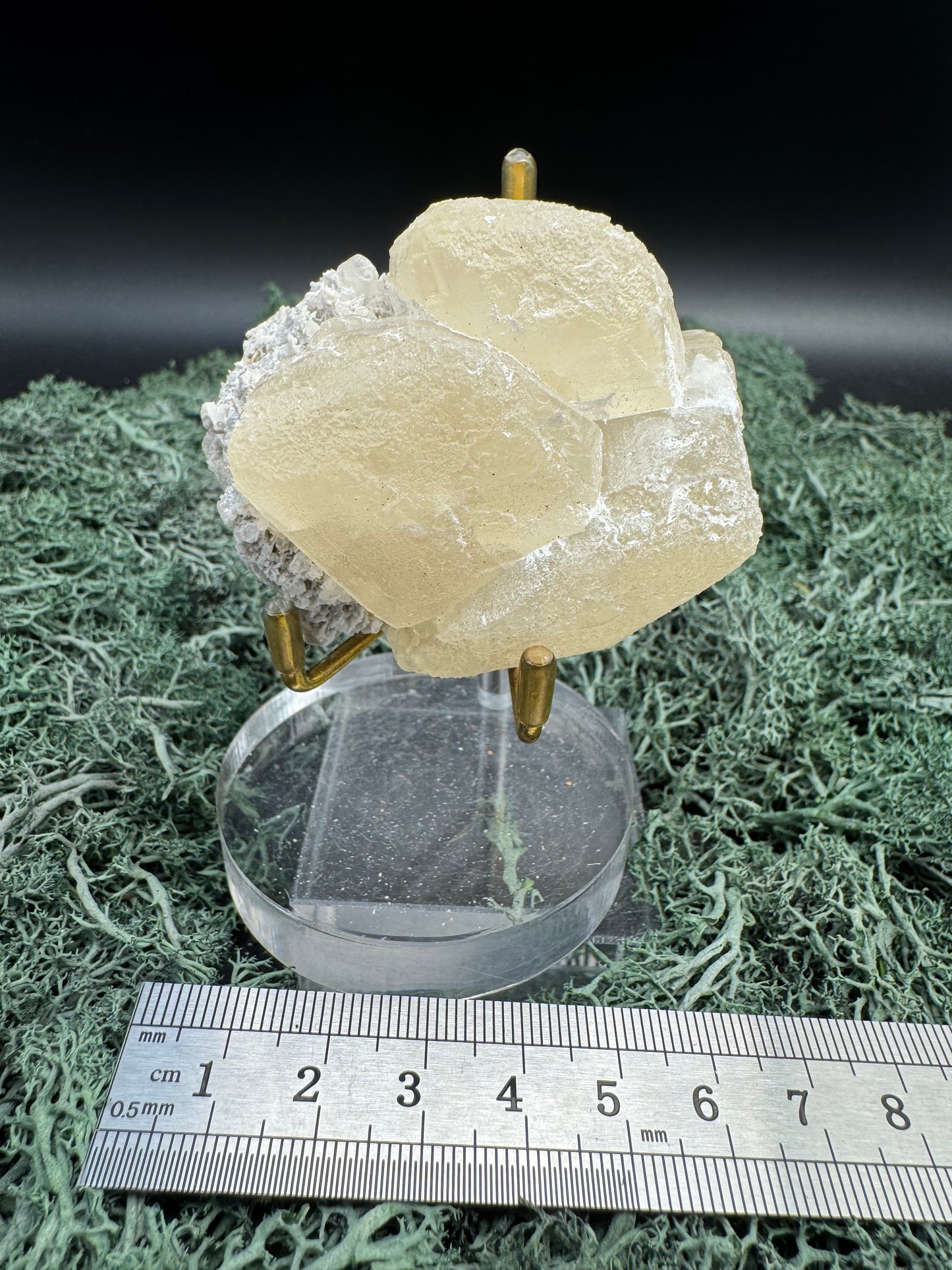 Gelber Calcit Stufe (164g) aus Hubei, China - schöne große Kristalle - crystal paradise