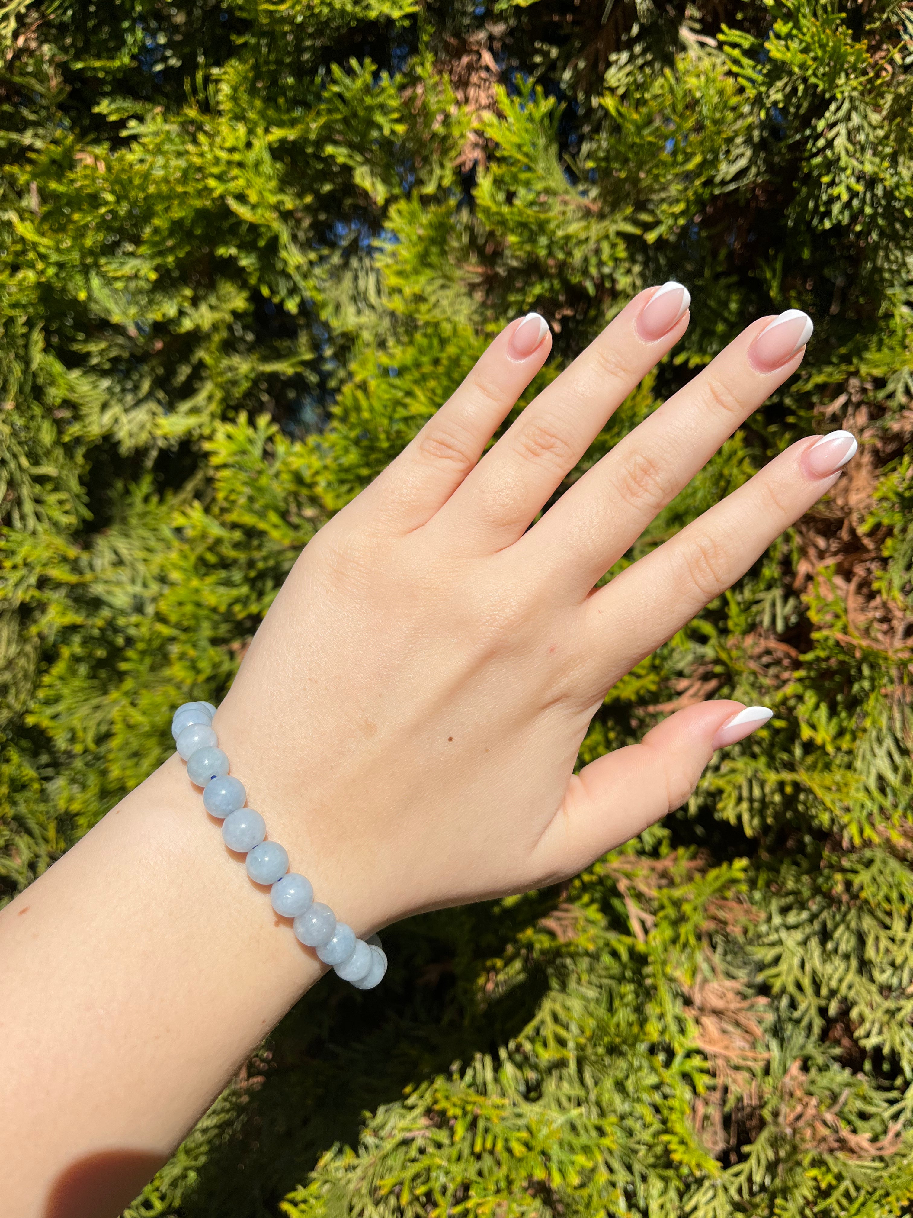Armband aus Aquamarin-Perlen 8 mm - 1 Stück - crystal paradise