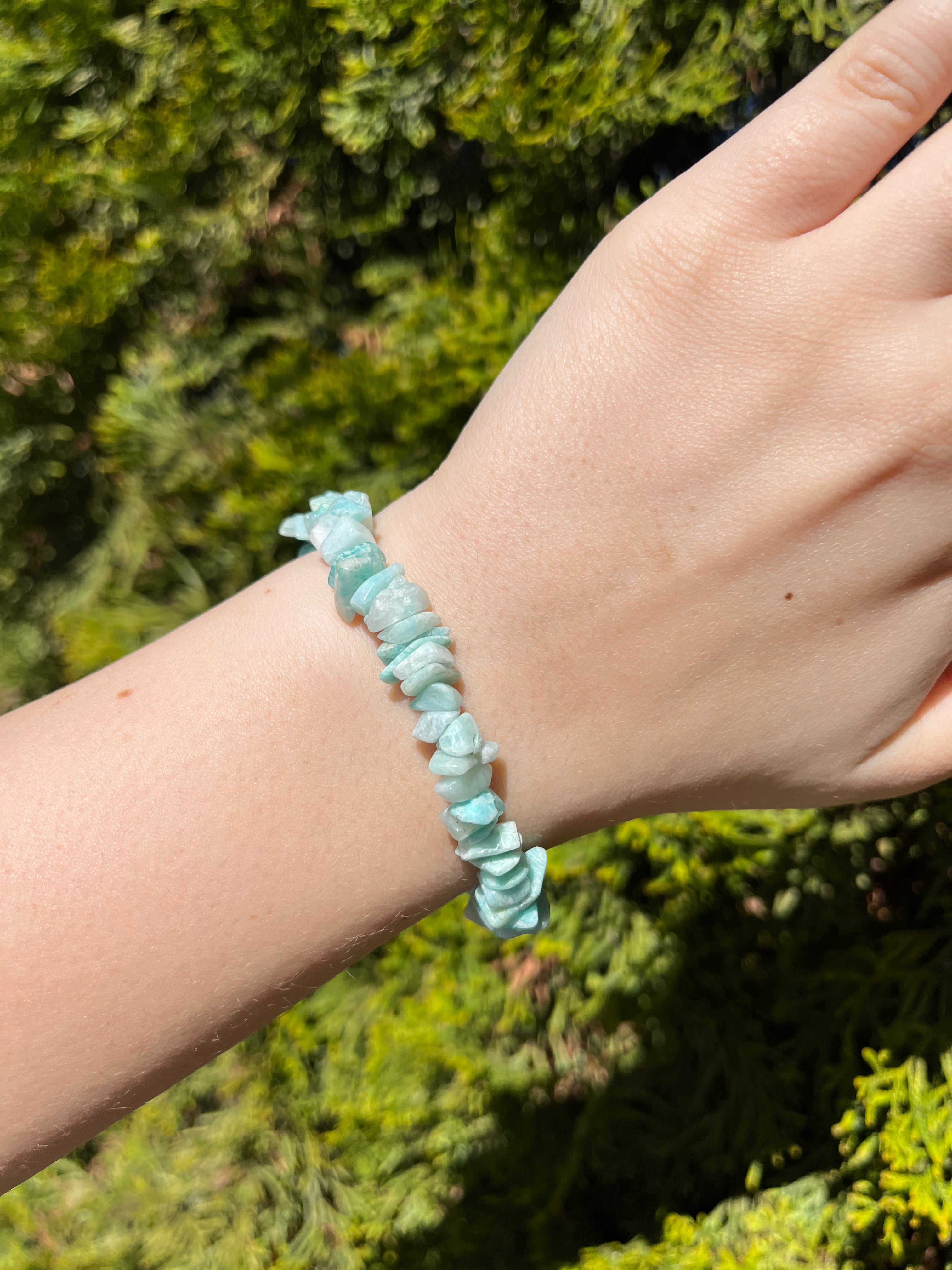Armband aus Amazonit-Chipstone-Perlen  - 10 Stück - crystal paradise