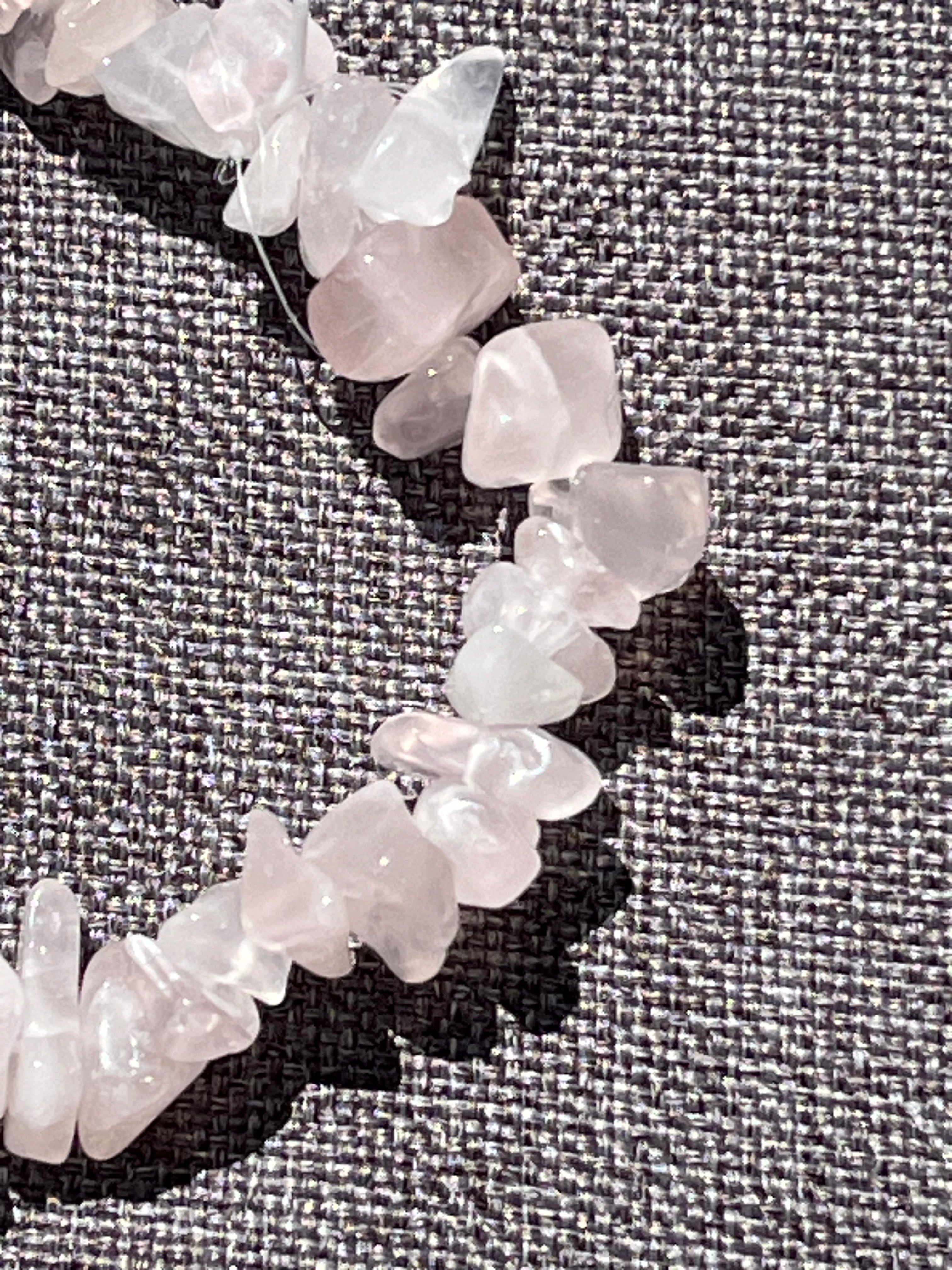 Armband aus Rosenquarz-Chipstone-Perlen  - 10 Stück - crystal paradise