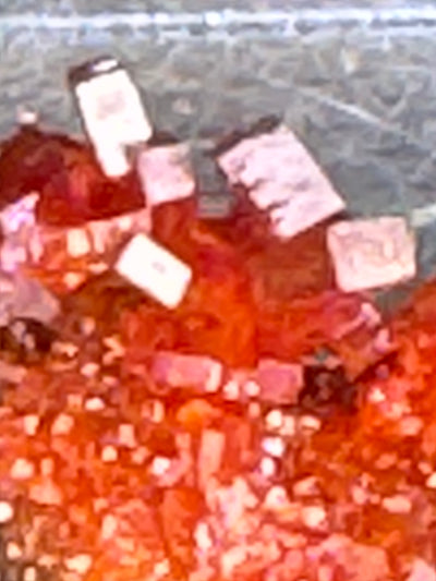 Vanadinit aus Mibladen, Marokko (11g) - Stufe - sehr schöne rote große Kristalle - crystal paradise