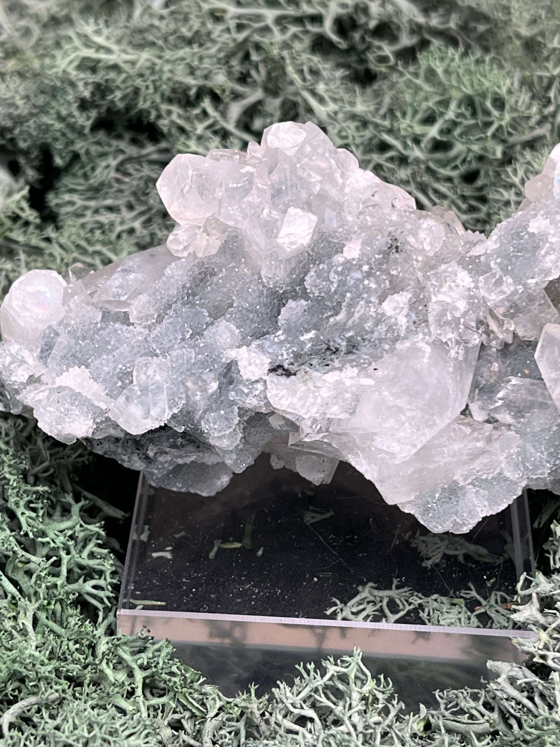 Apophyllit Handstufe aus Indien (168g) - schöne grosse Kristalle - crystal paradise