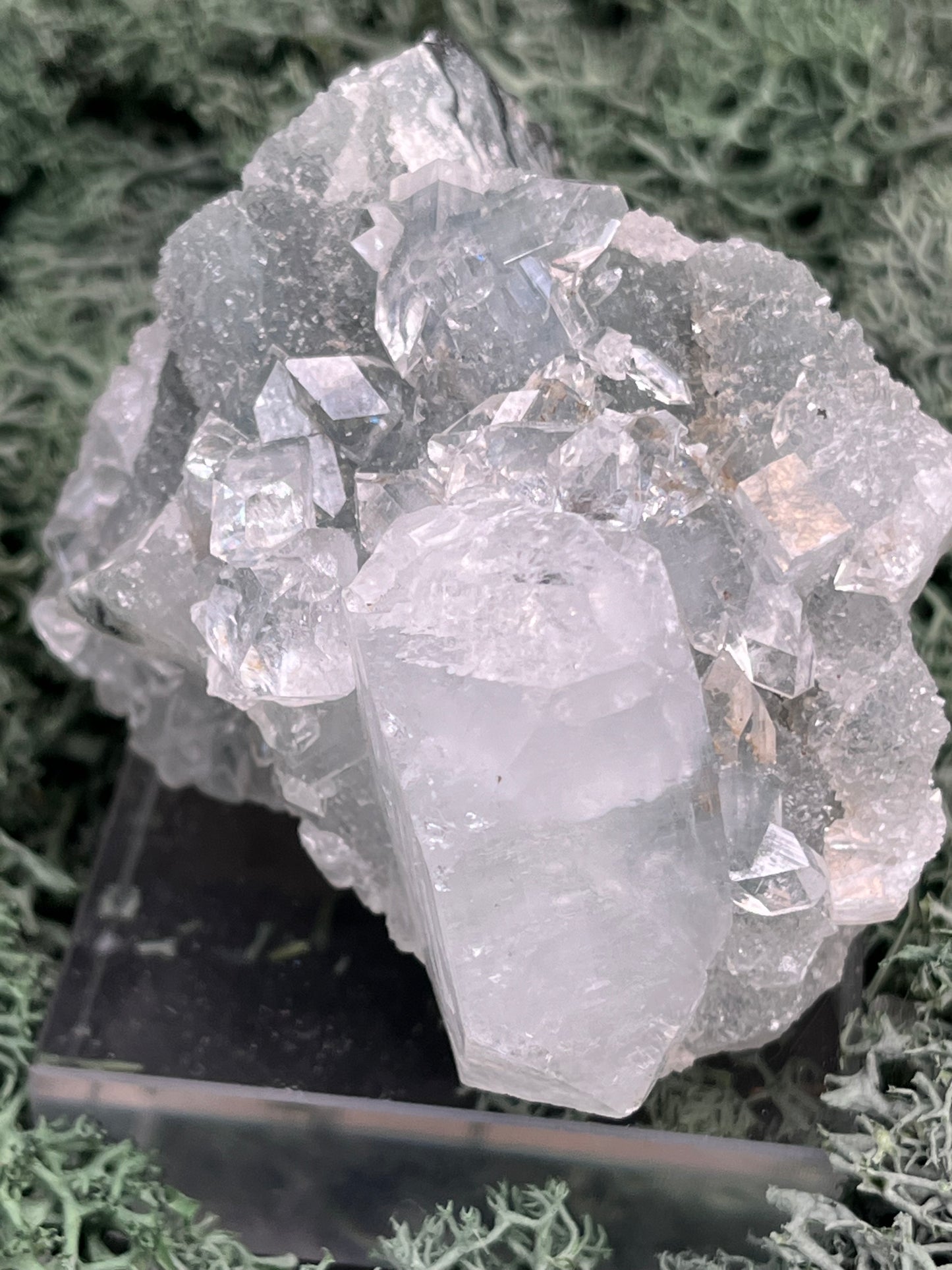 Apophyllit Handstufe aus Indien (152g) - schöne grosse Kristalle - crystal paradise