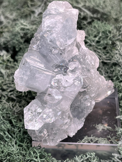 Apophyllit Handstufe aus Indien (152g) - schöne grosse Kristalle - crystal paradise