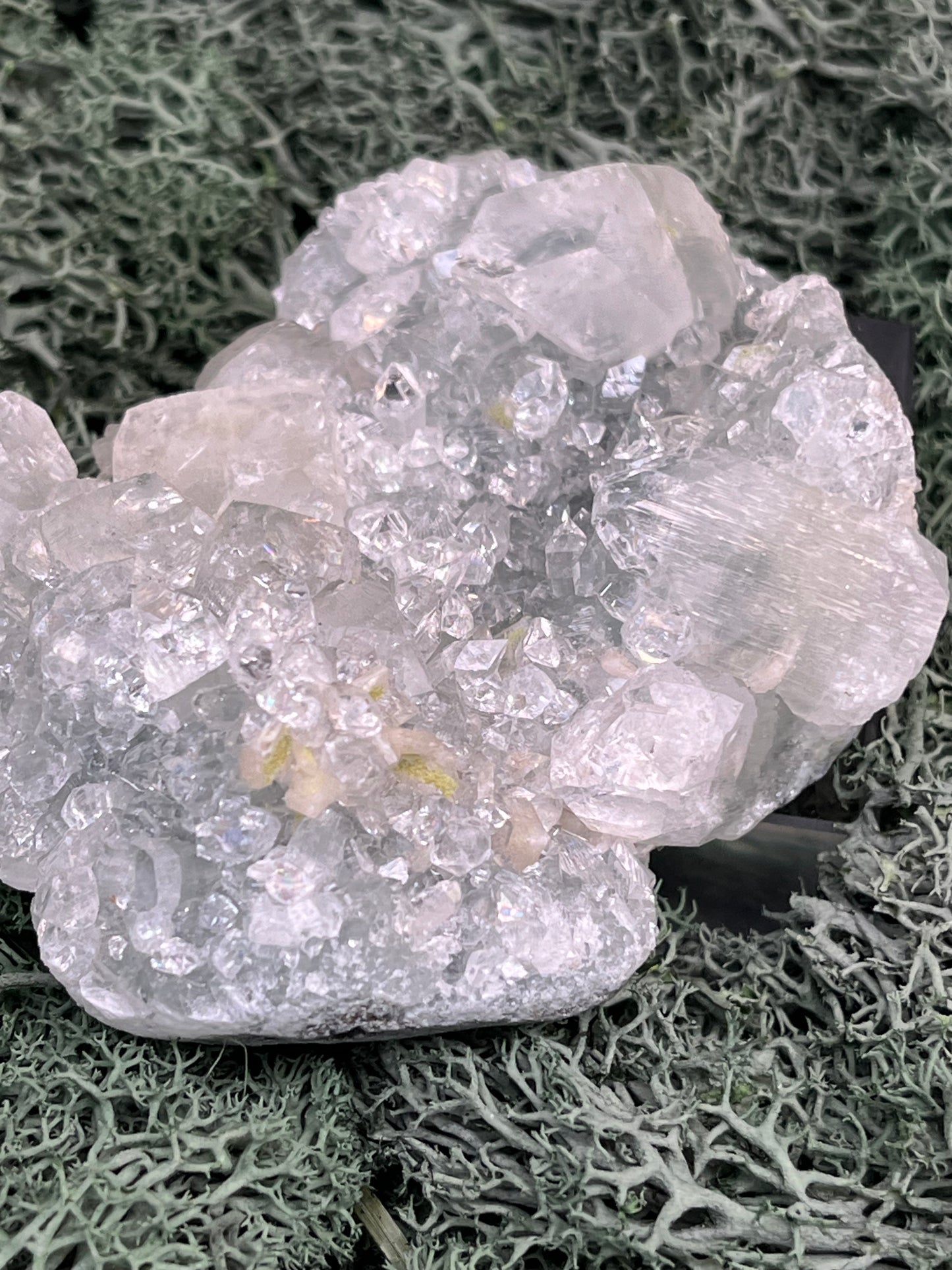 Apophyllit Handstufe aus Indien (115g) - schöne grosse Kristalle - crystal paradise