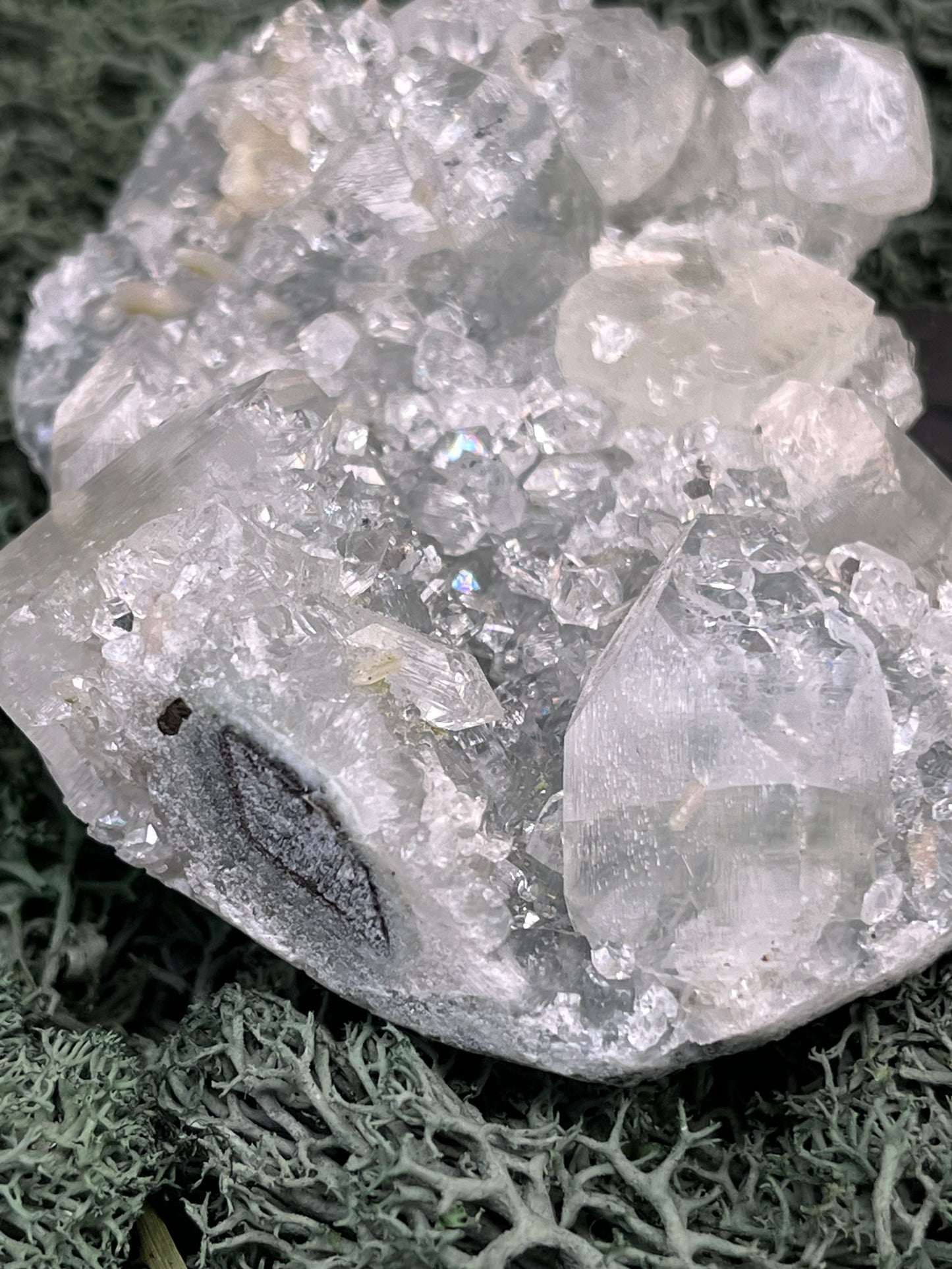 Apophyllit Handstufe aus Indien (115g) - schöne grosse Kristalle - crystal paradise