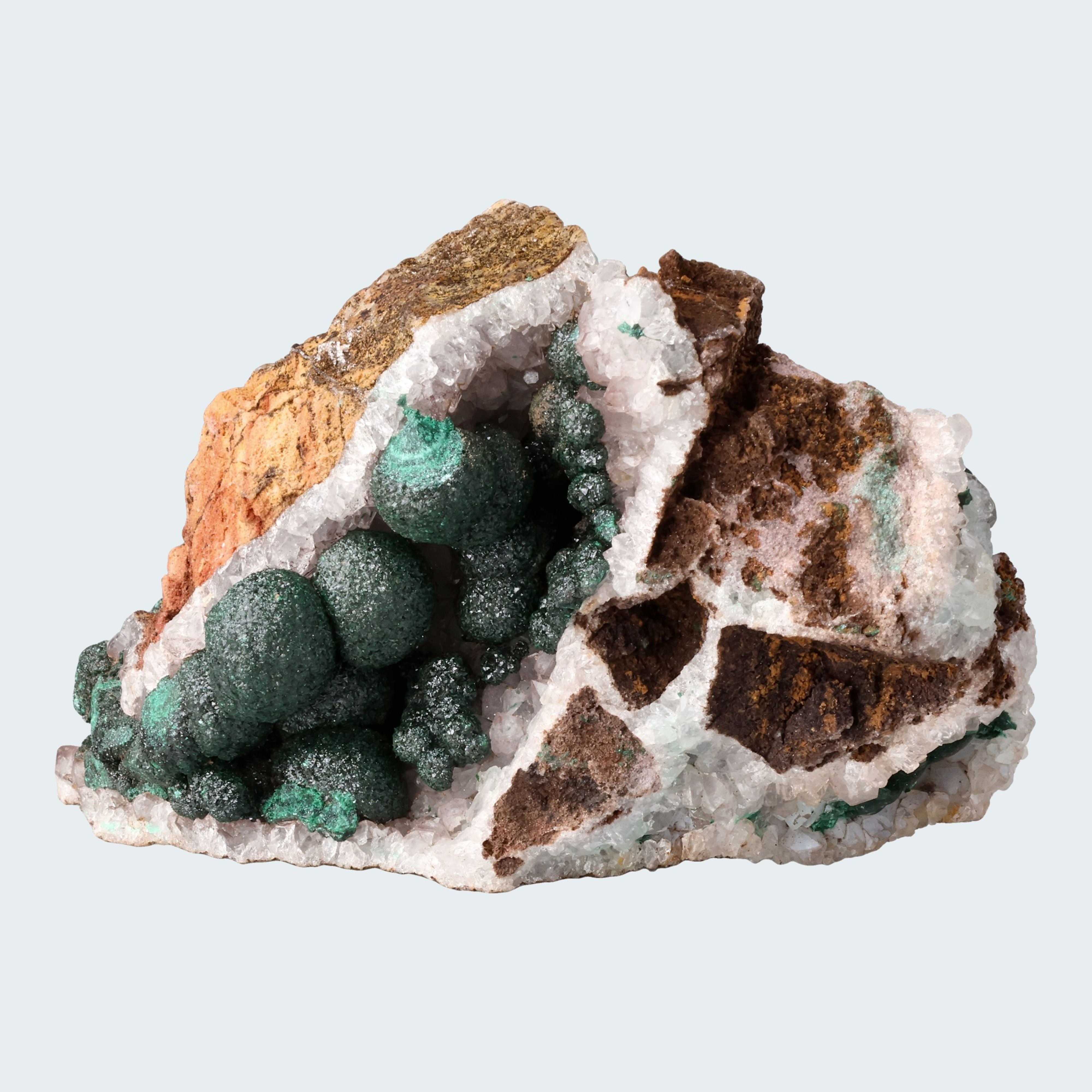 Malachit in Kongo Quarz mit Dolomit Matrix aus Kambove, Kongo (274g)