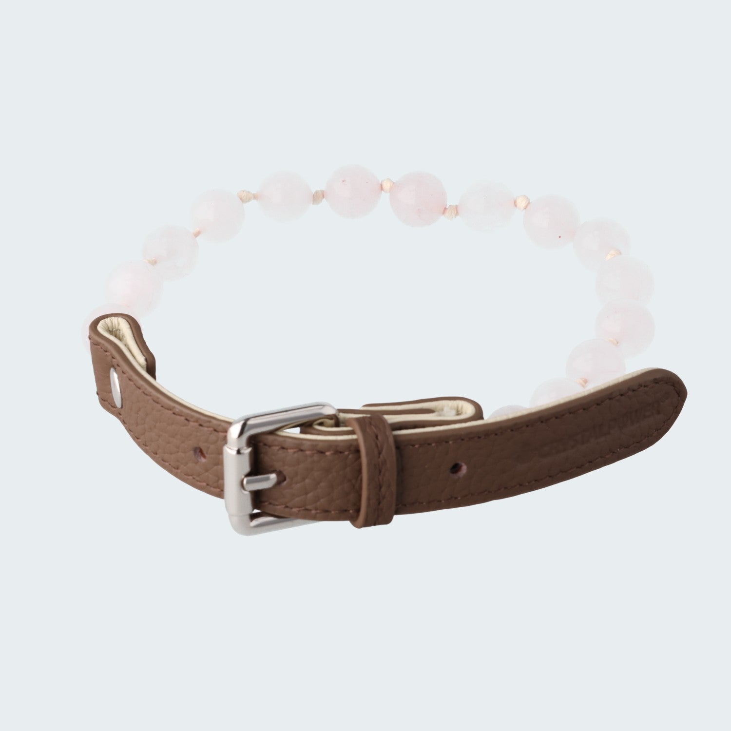 Rosenquarz–vertieft Bindung zwischen Hund und Hundeeltern - Hundehalsband crystalpower®