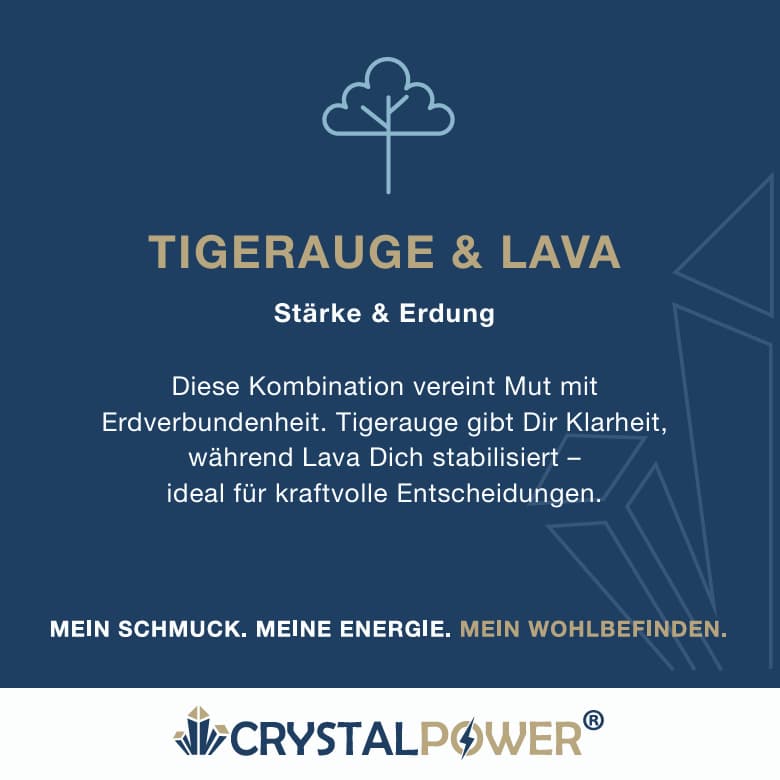 Tigerauge & Lava – Stärke & Erdung - Armband crystalpower® - crystal paradise