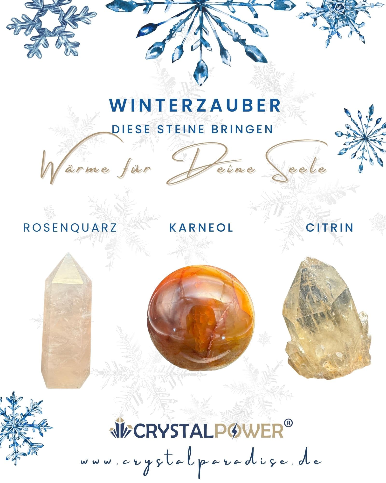 Winterzauber mit Kristallen und Heilsteinen