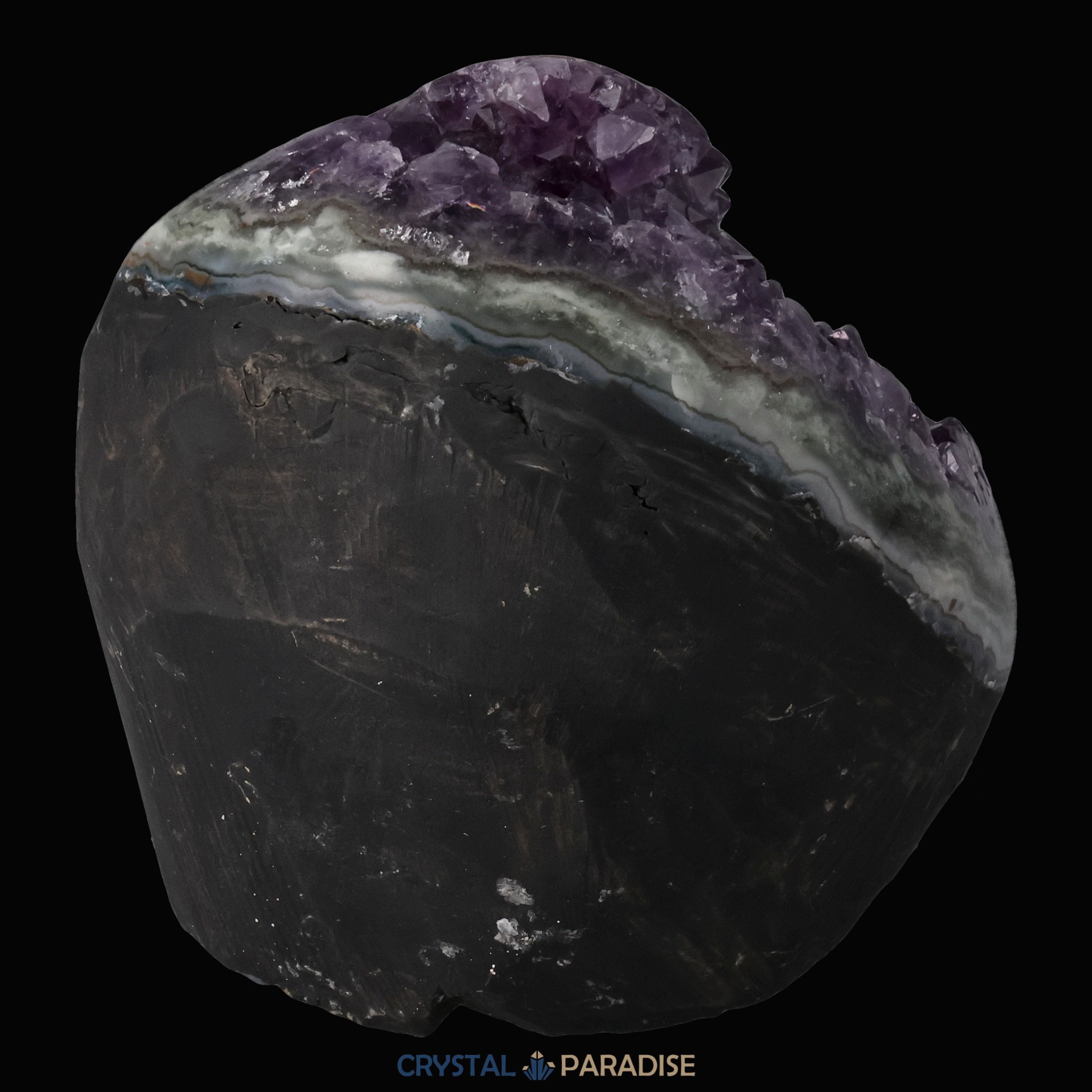 Achatisierte Amethyst Druse aus Uruguay (455g) – Ansicht 10