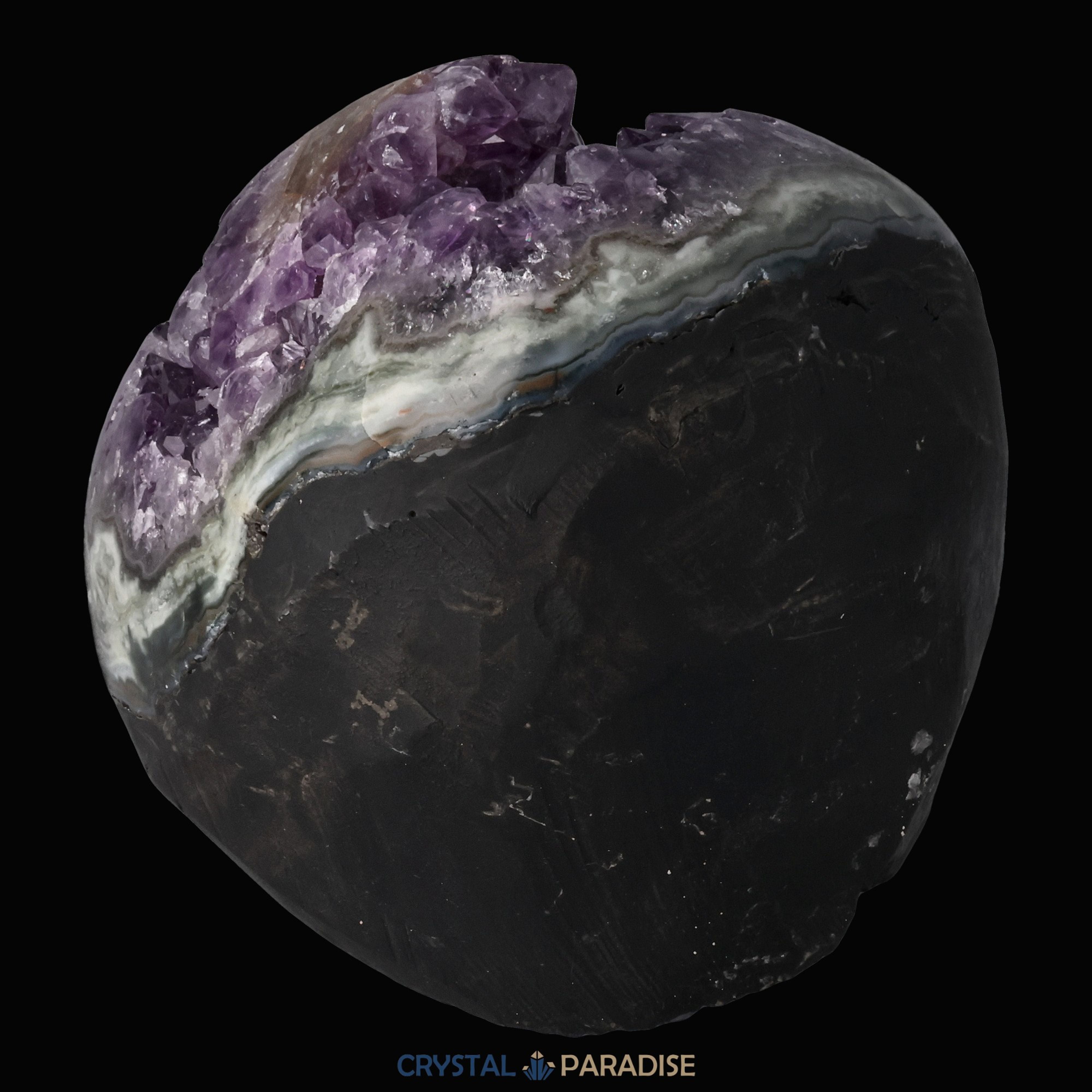 Achatisierte Amethyst Druse aus Uruguay (455g) – Ansicht 7