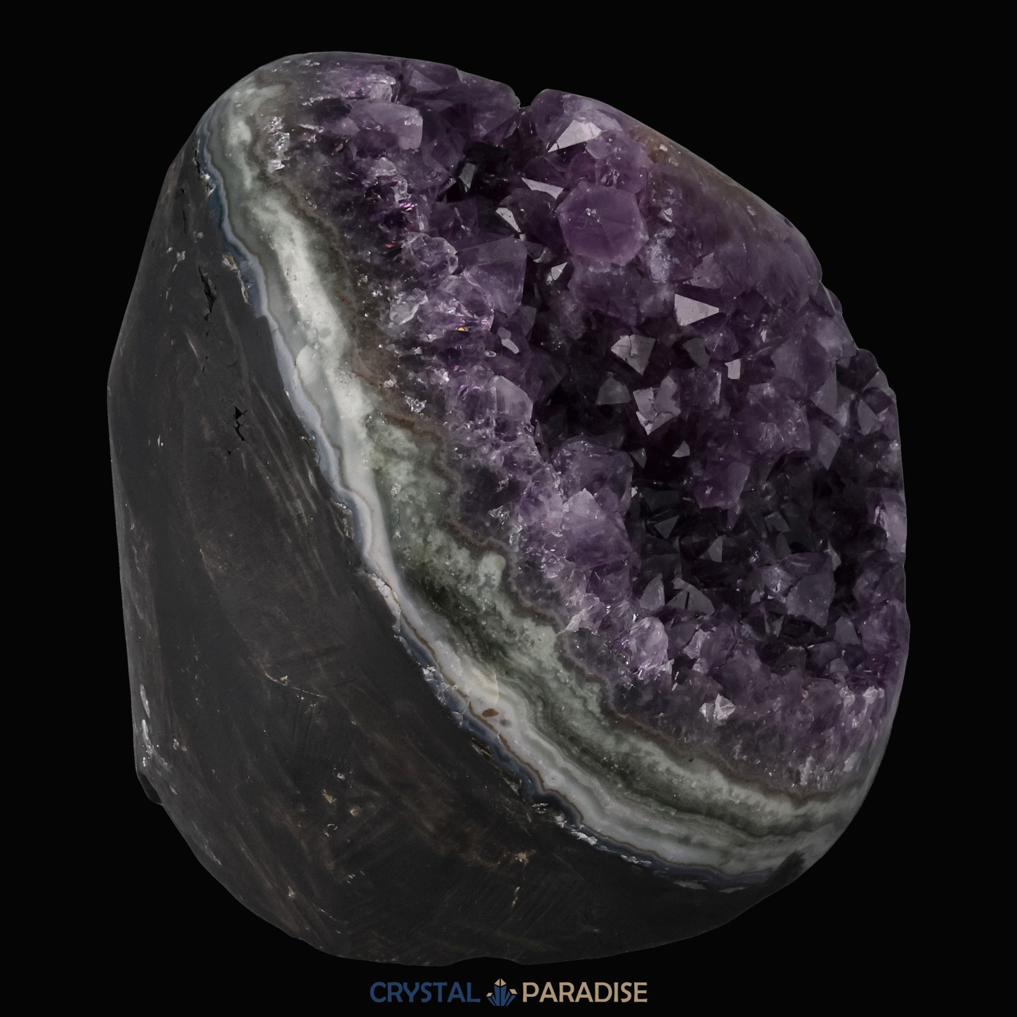 Achatisierte Amethyst Druse aus Uruguay (455g) – Ansicht 9