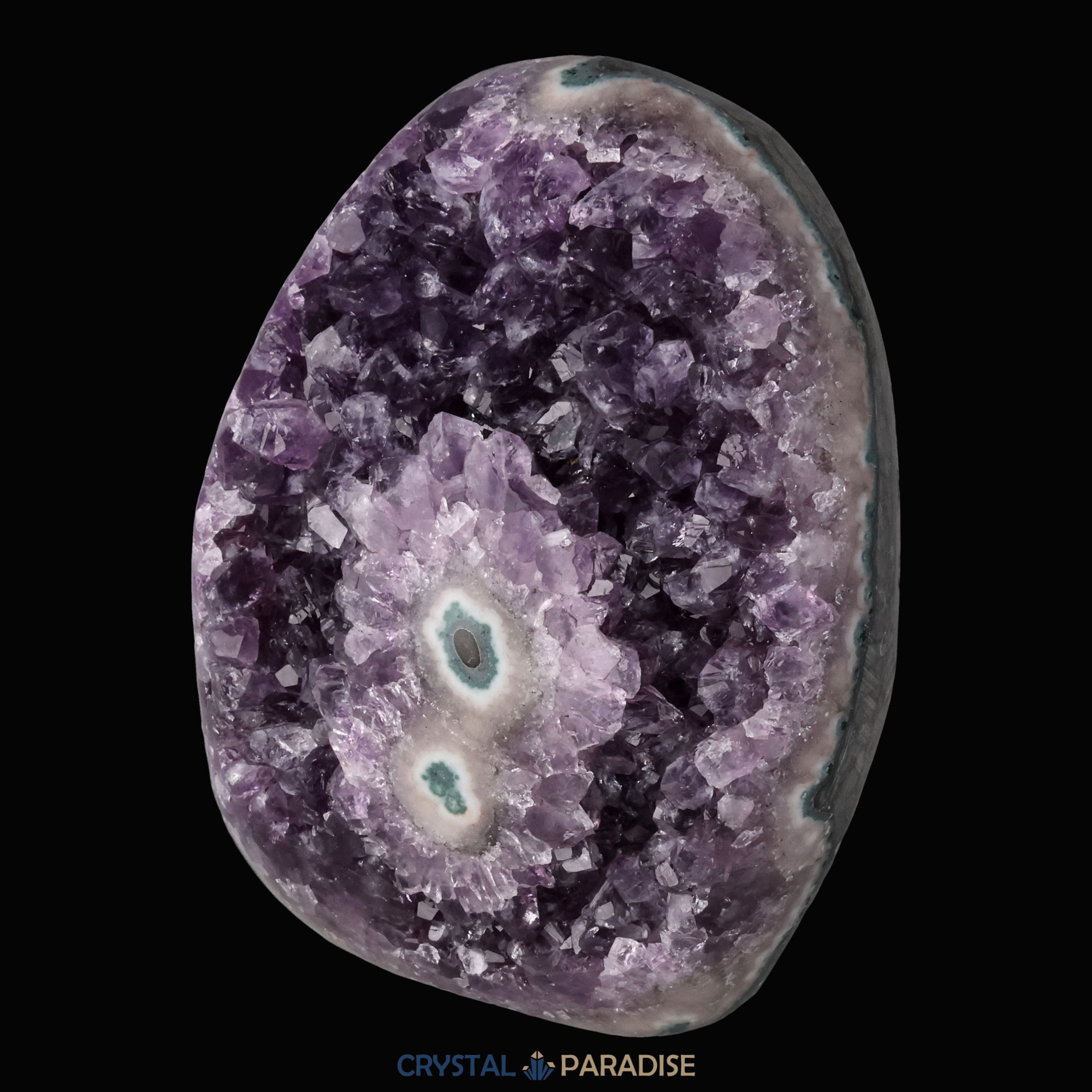 Achatisierte Amethyst Druse aus Uruguay (602g) – Ansicht 5