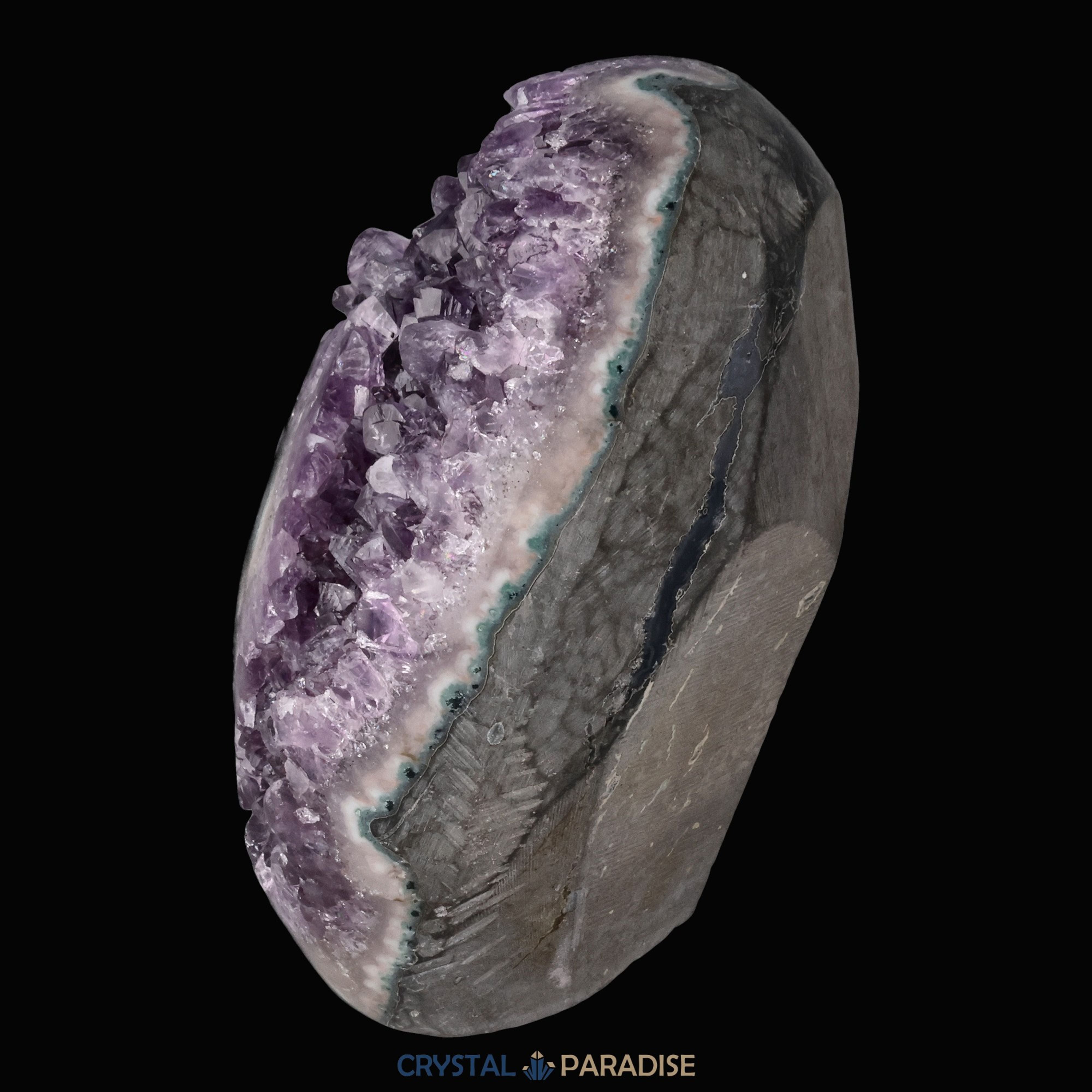 Achatisierte Amethyst Druse aus Uruguay (602g) – Ansicht 6