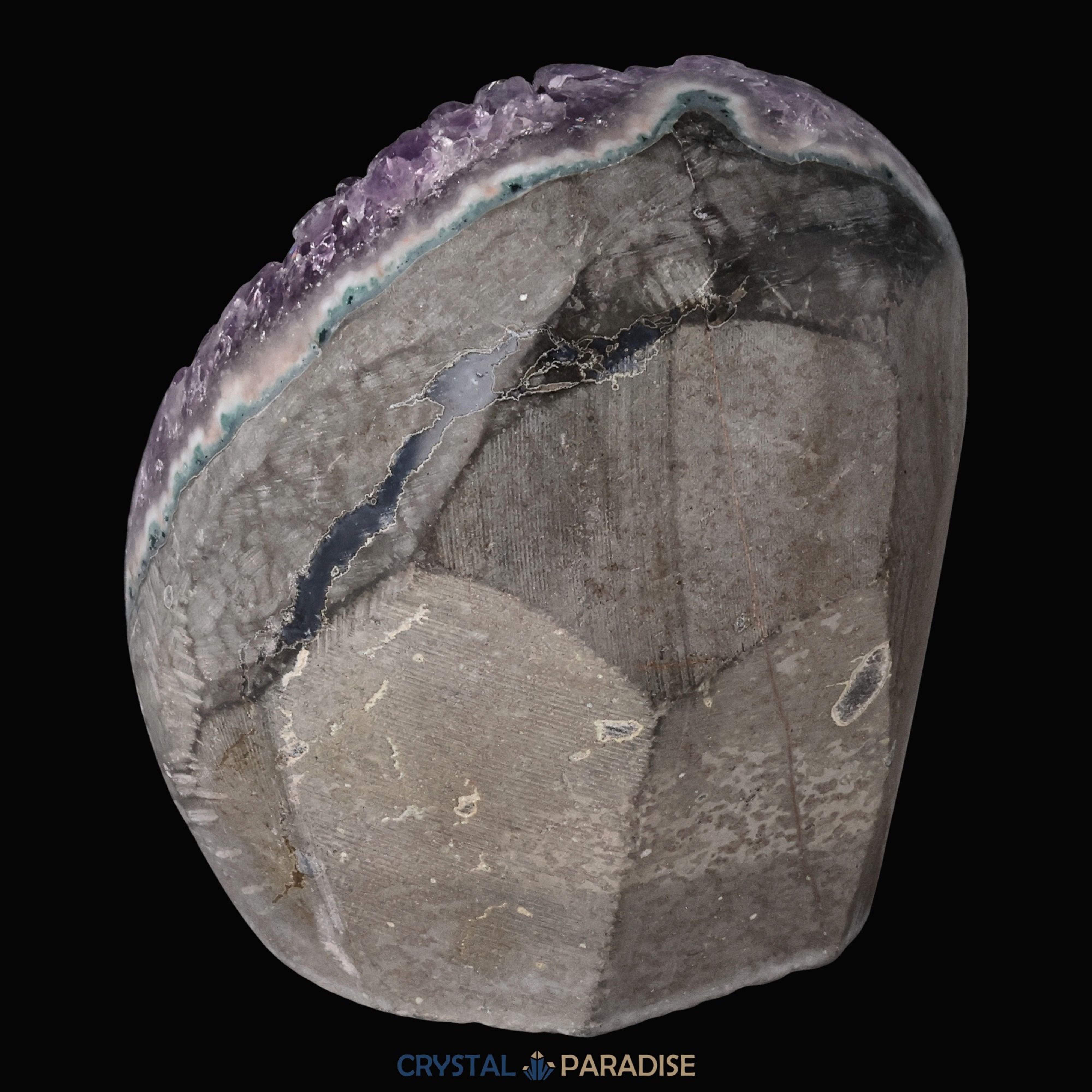 Achatisierte Amethyst Druse aus Uruguay (602g) – Ansicht 7