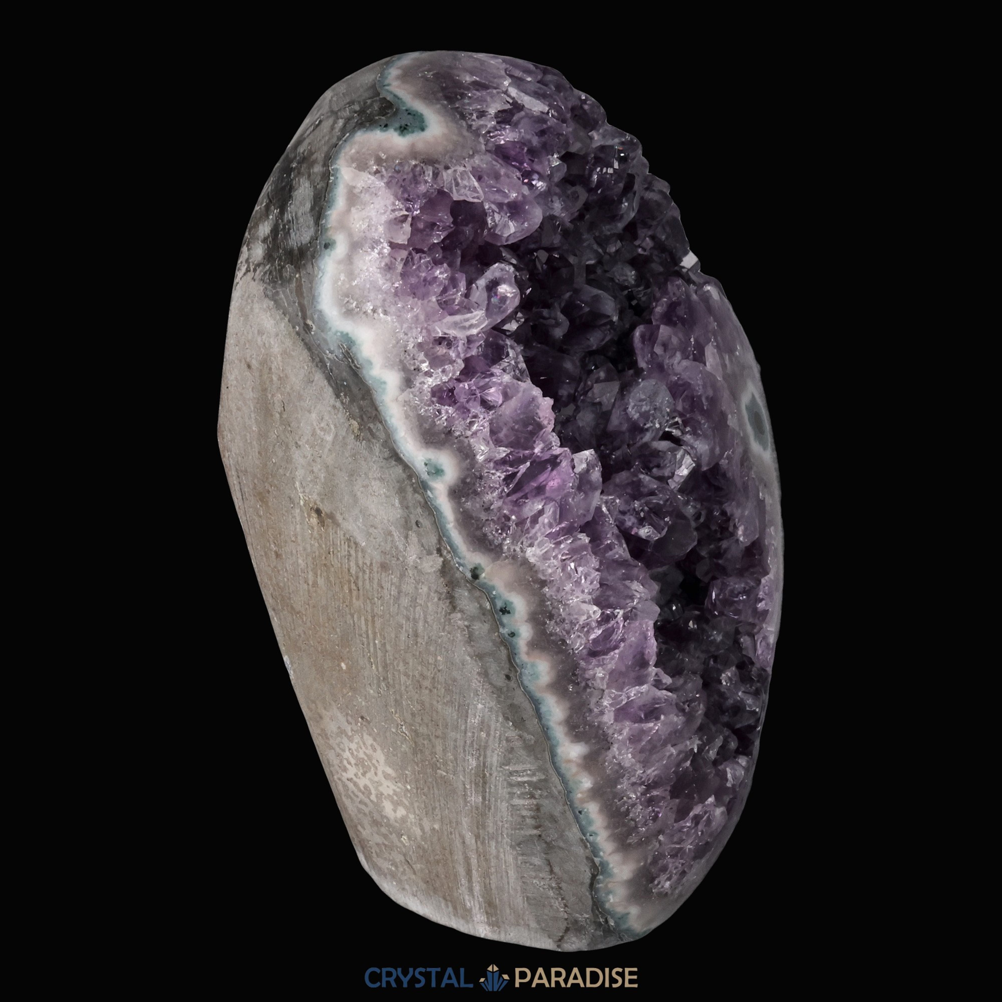 Achatisierte Amethyst Druse aus Uruguay (602g) – Ansicht 9