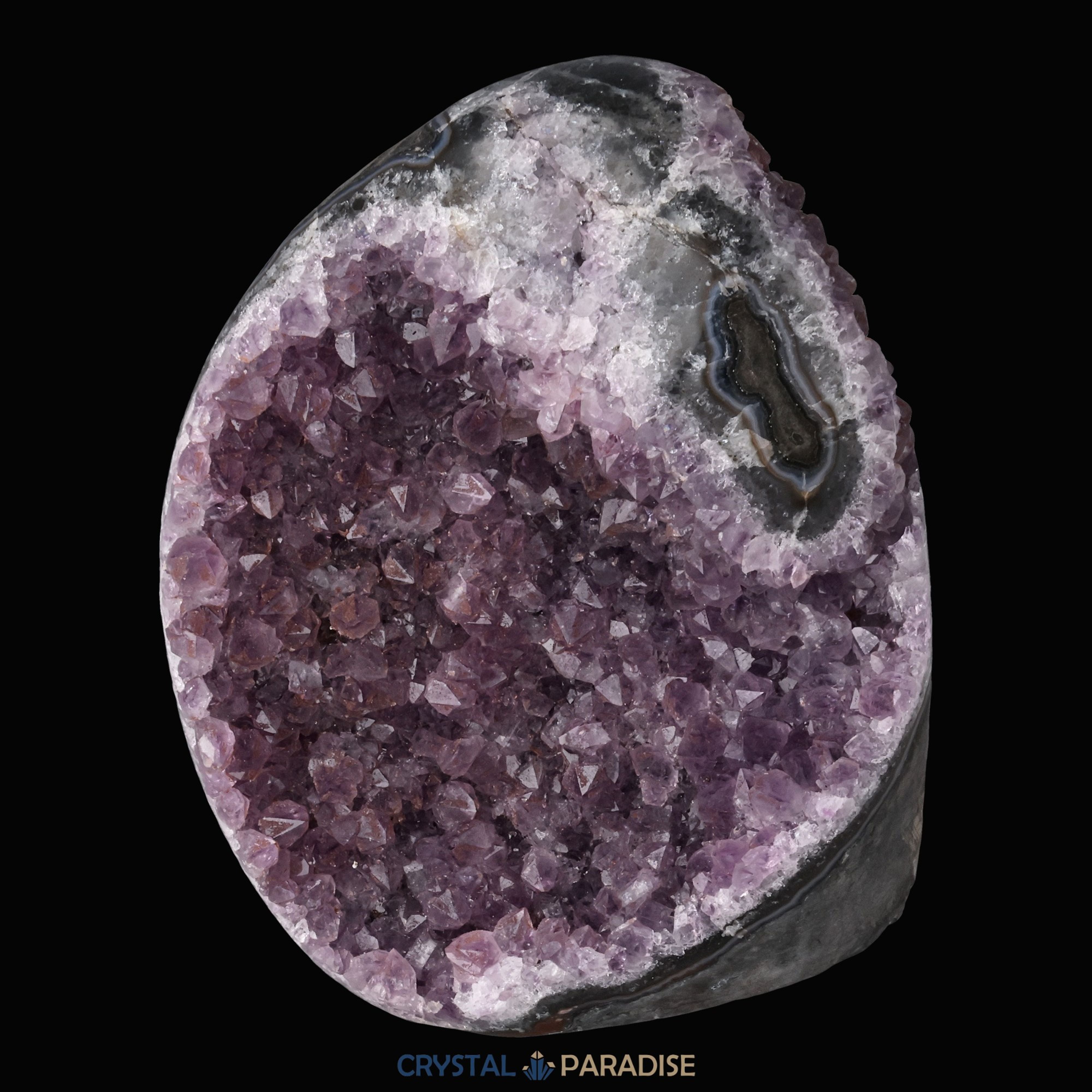 Achatisierte Amethyst Druse aus Uruguay (762g) – Ansicht 3