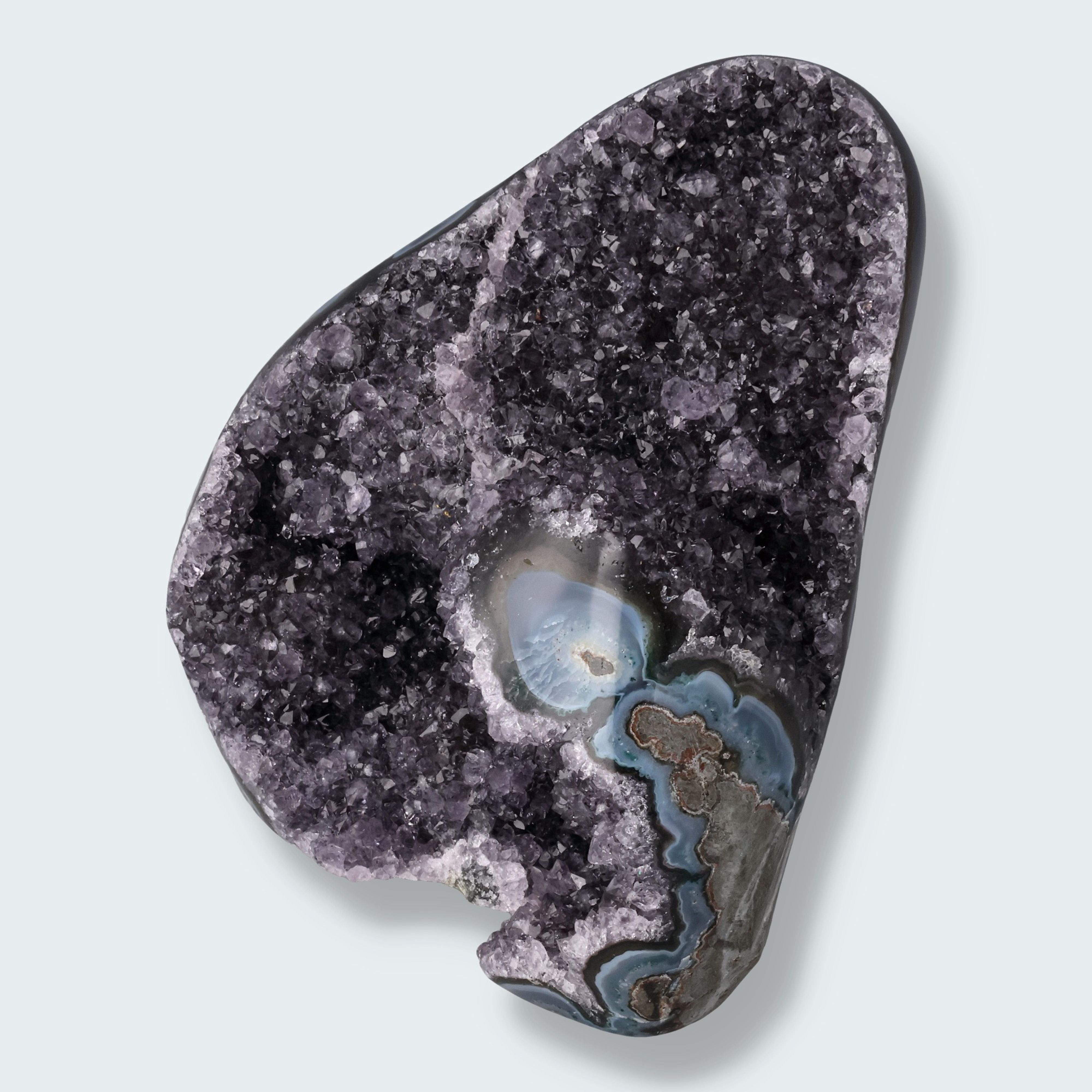 Achatisierte Amethyst Druse aus Uruguay (808g) – Ansicht 2