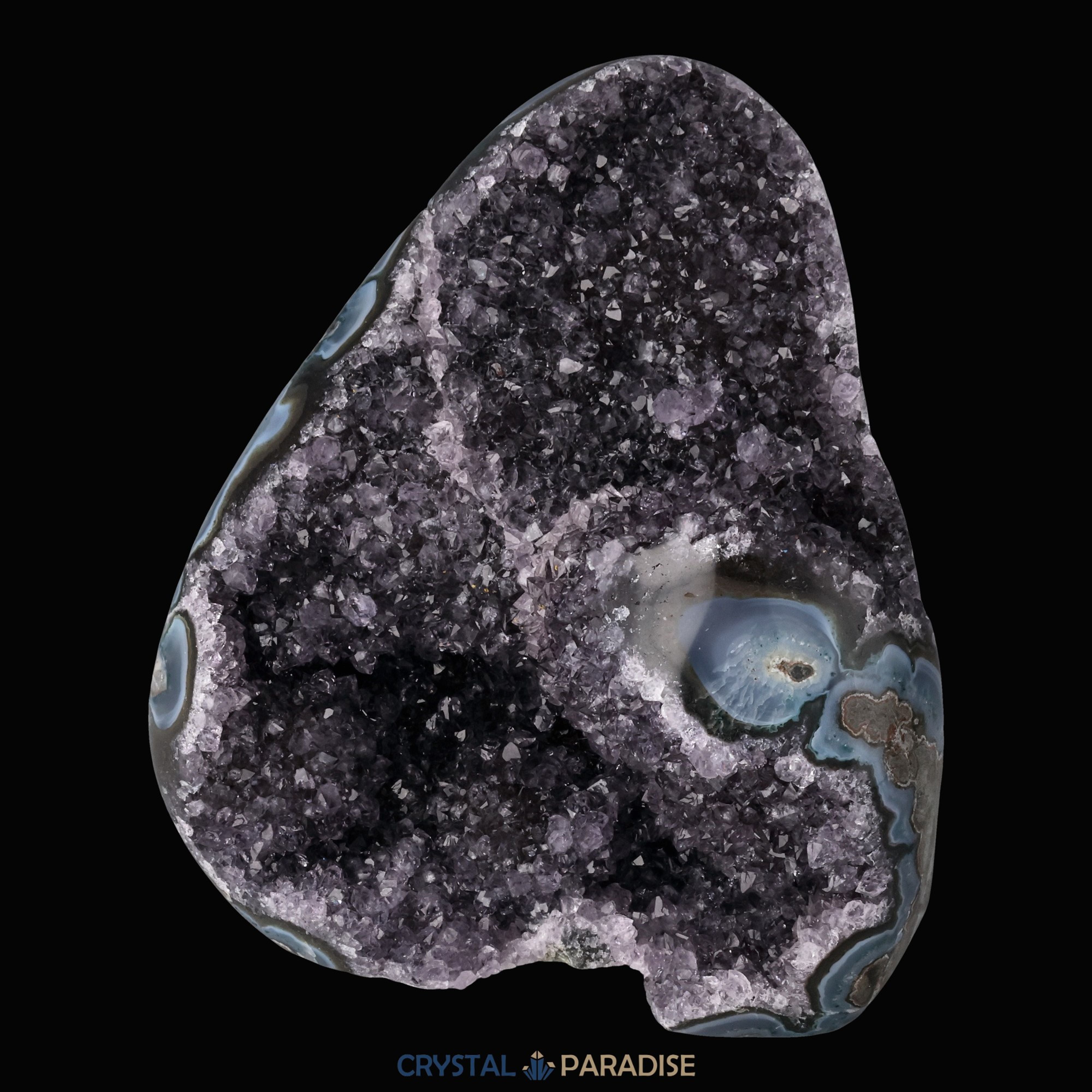Achatisierte Amethyst Druse aus Uruguay (808g) – Ansicht 4