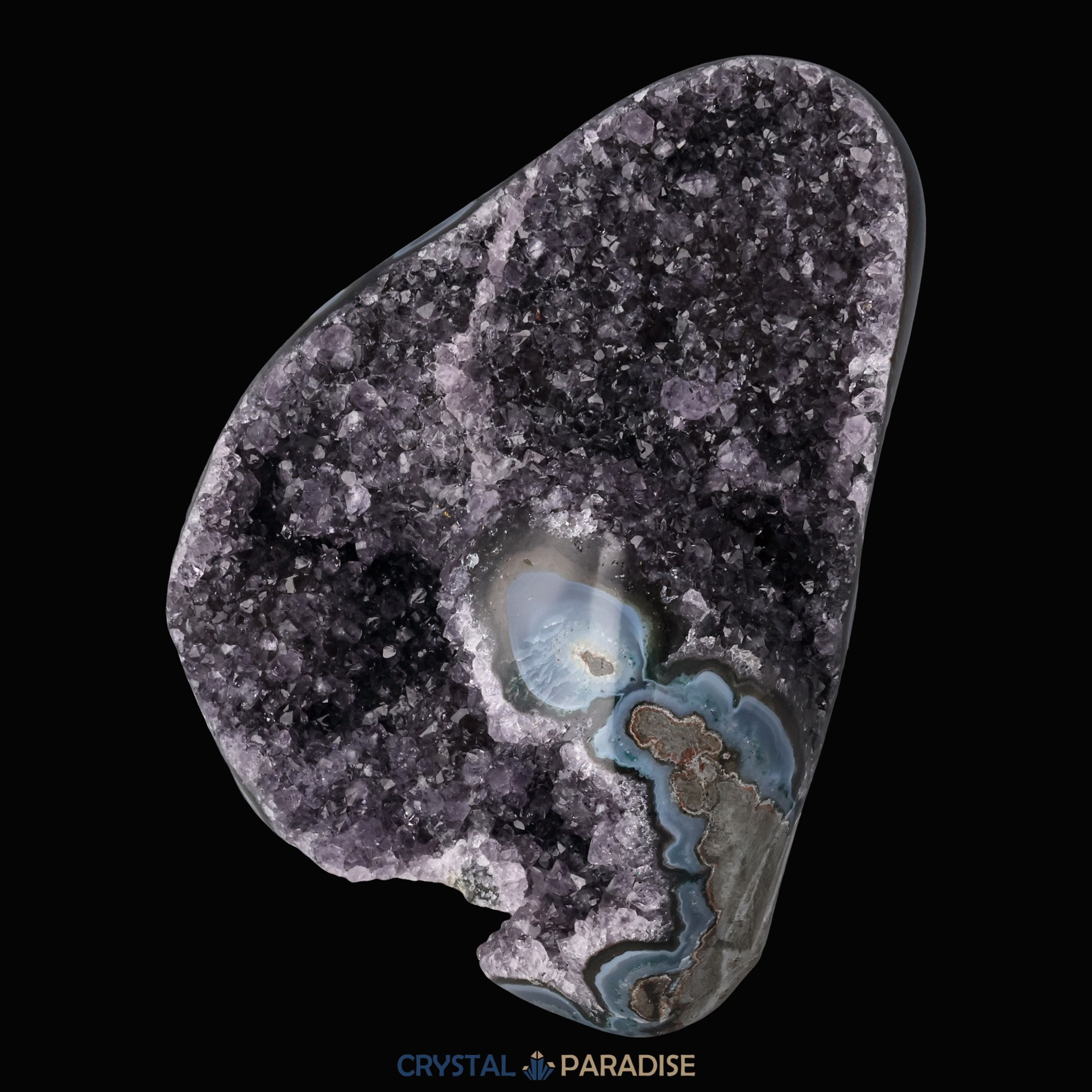 Achatisierte Amethyst Druse aus Uruguay (808g) – Ansicht 5