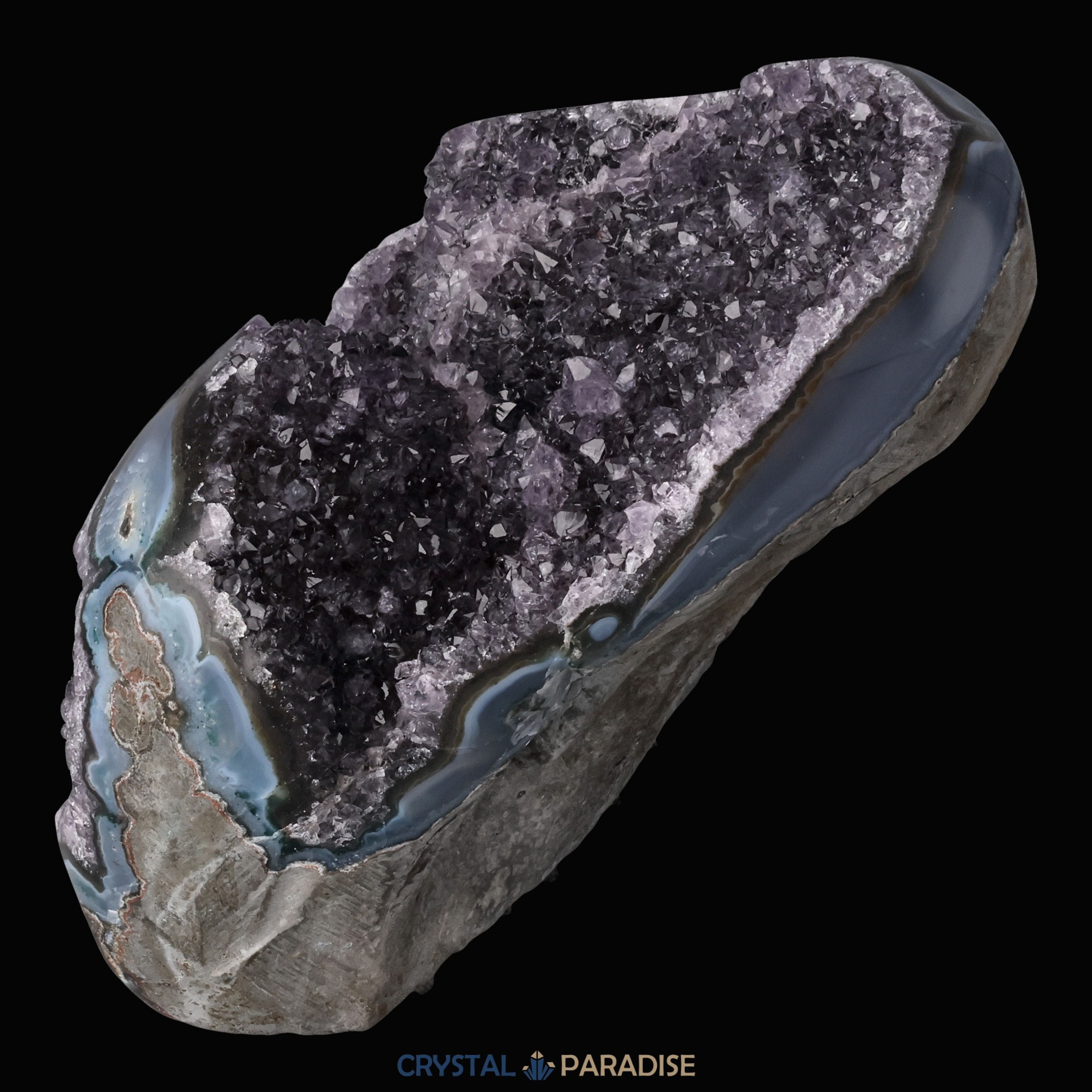 Achatisierte Amethyst Druse aus Uruguay (808g) – Ansicht 6