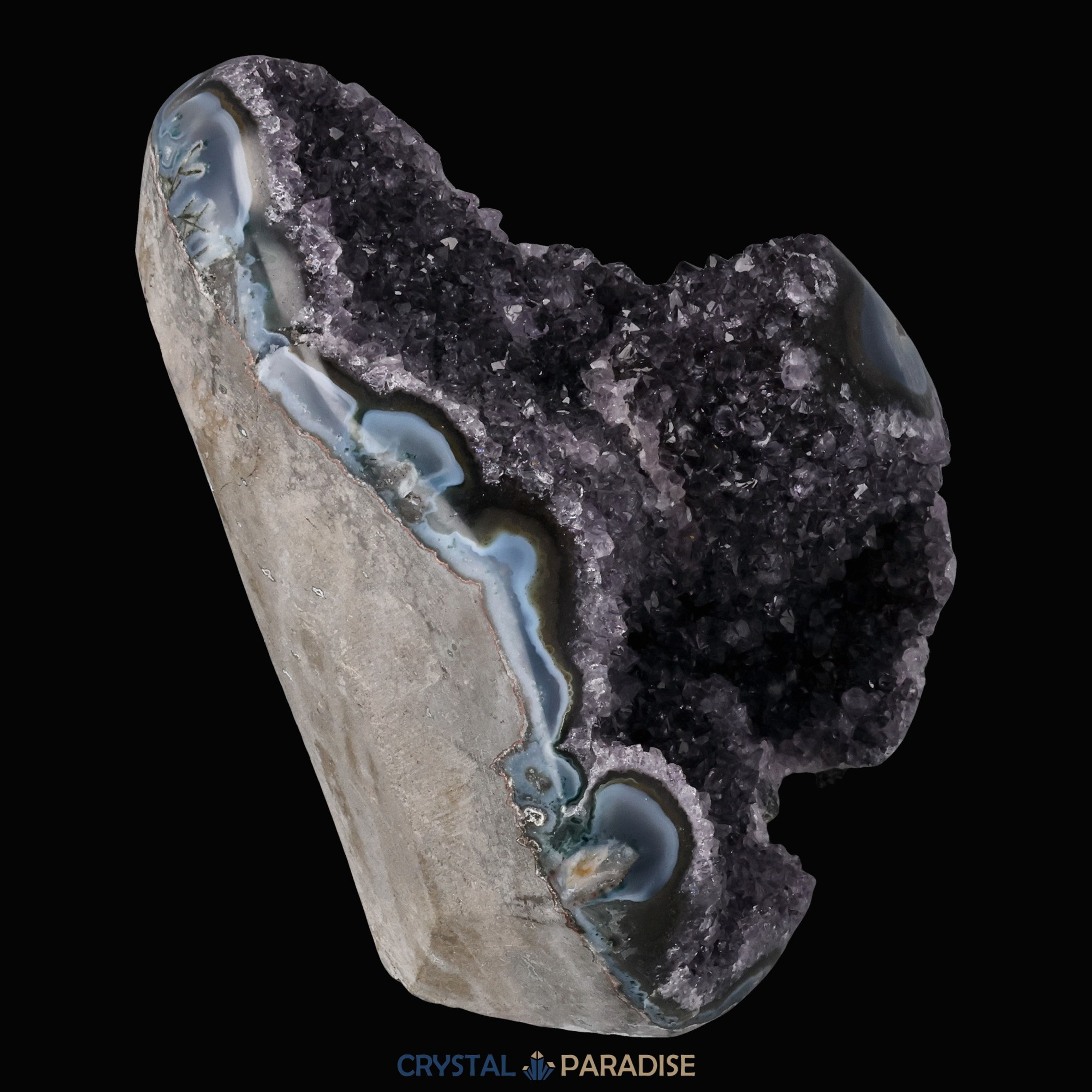 Achatisierte Amethyst Druse aus Uruguay (808g) – Ansicht 9