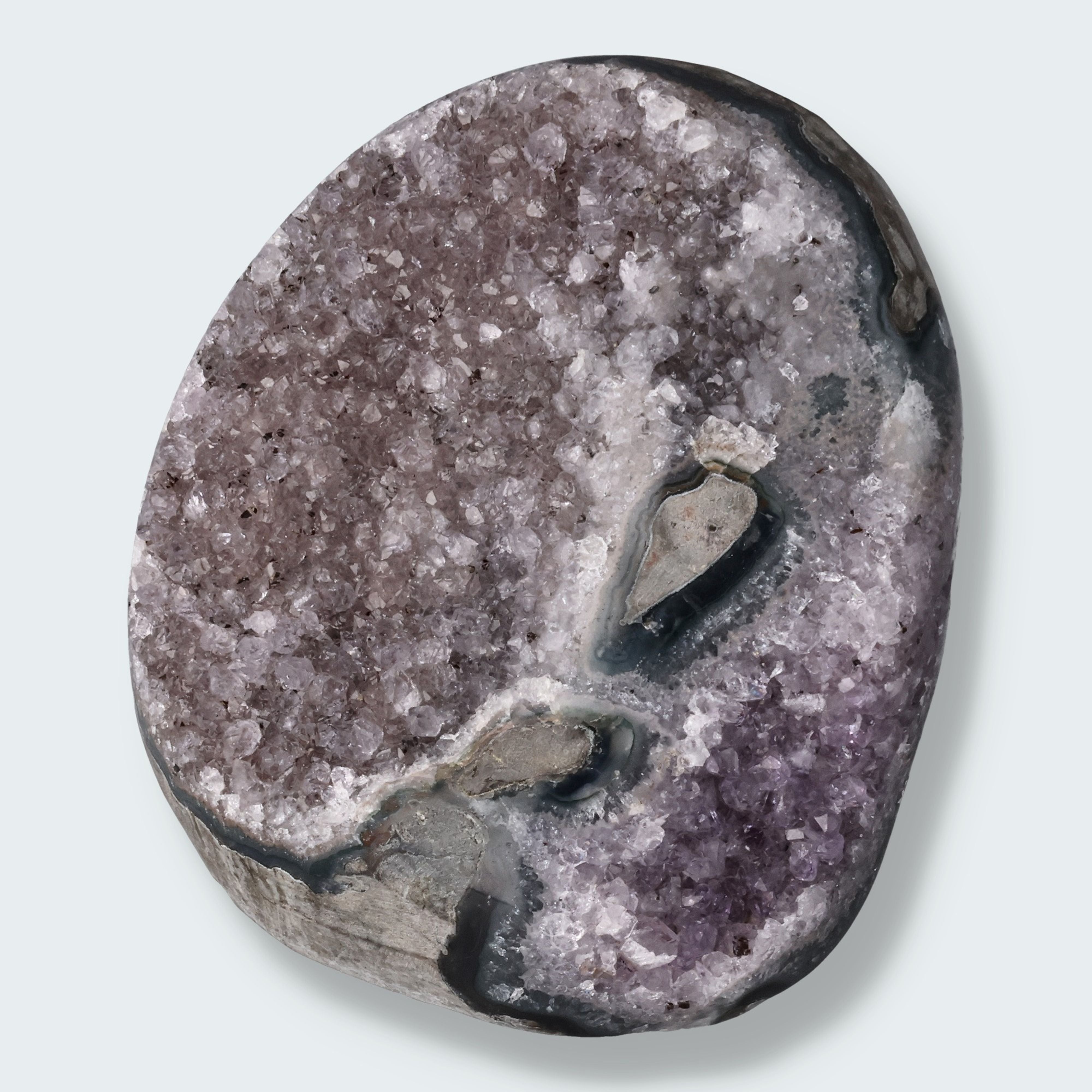 Achatisierter Amethyst Druse aus Uruguay (423g) – Ansicht 2