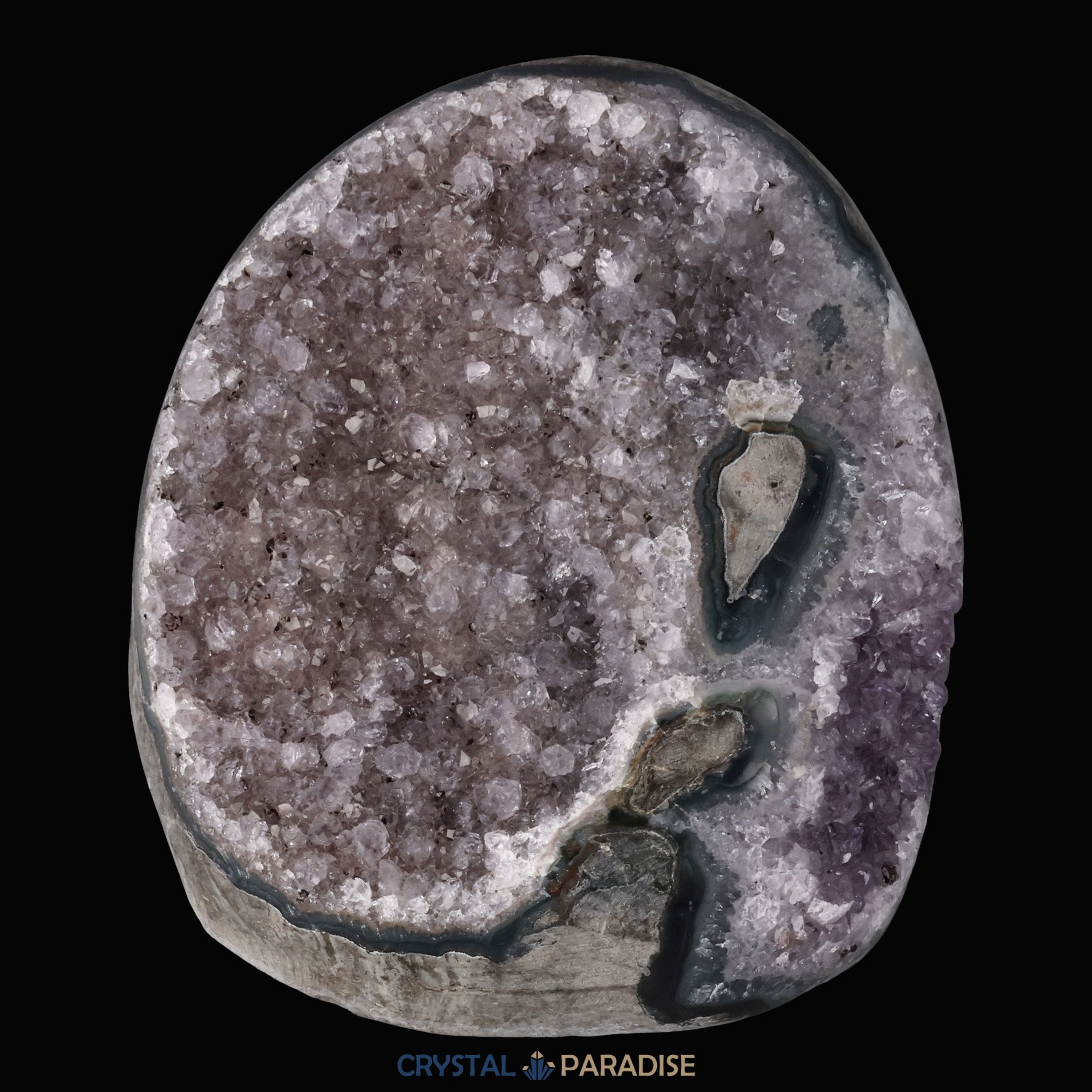 Achatisierter Amethyst Druse aus Uruguay (423g) – Ansicht 4