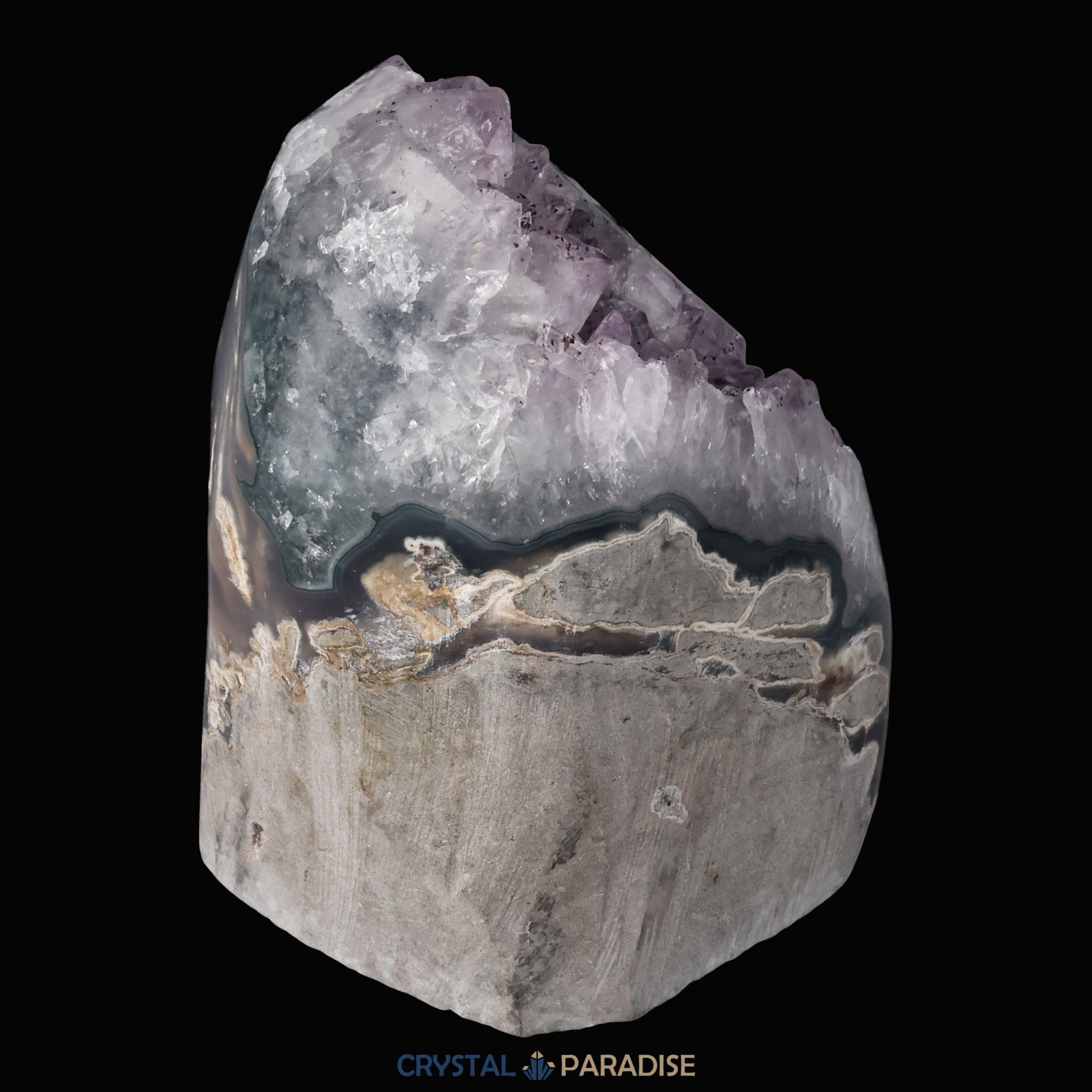 Achatisierter Amethyst Druse aus Uruguay (678g) – Ansicht 8