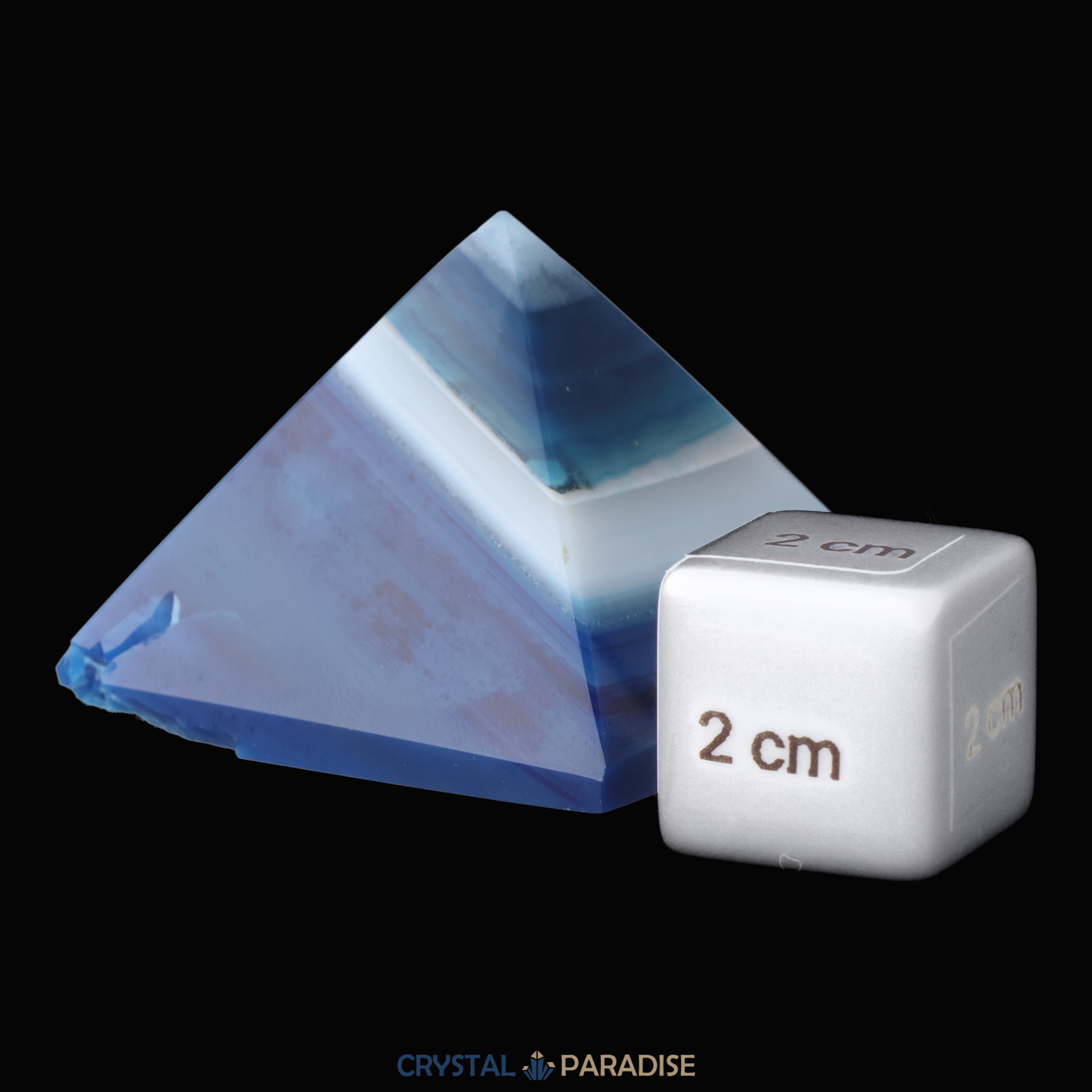 Achatpyramide blau-weiss (3,5 cm) aus Brasilien (B-Ware) – Ansicht 6